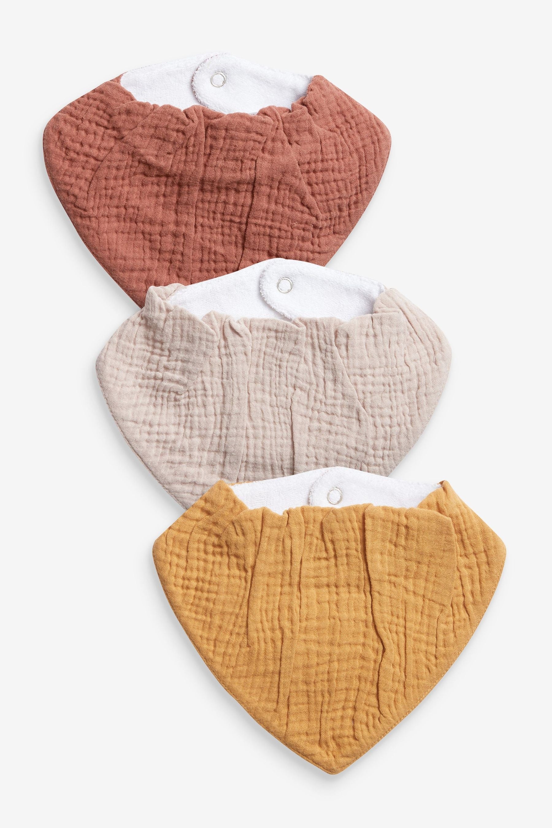 Neutral 3 Pack Baby Muslin Dribble Bibs