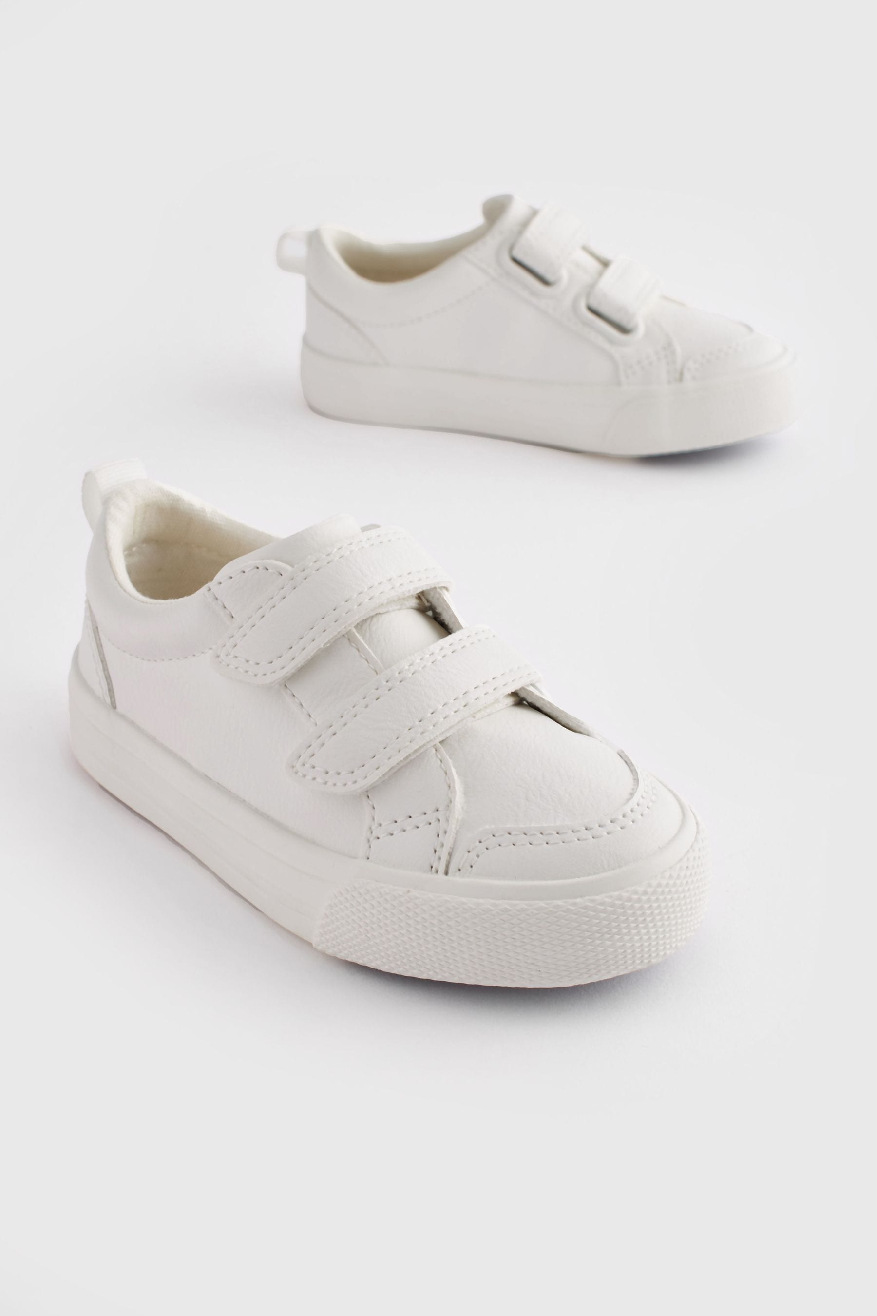 White Two Strap Touch Fastening Trainers