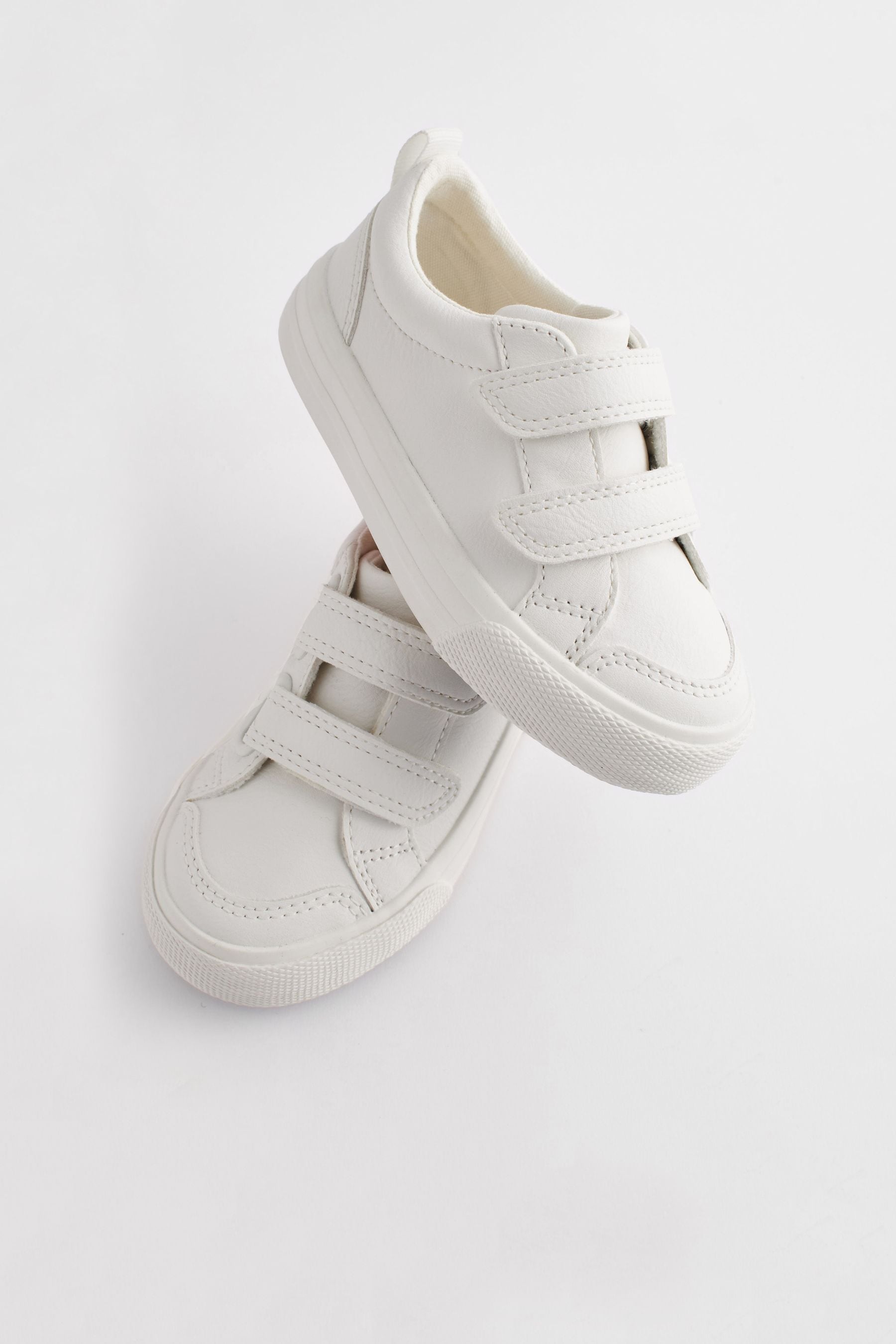 White Two Strap Touch Fastening Trainers