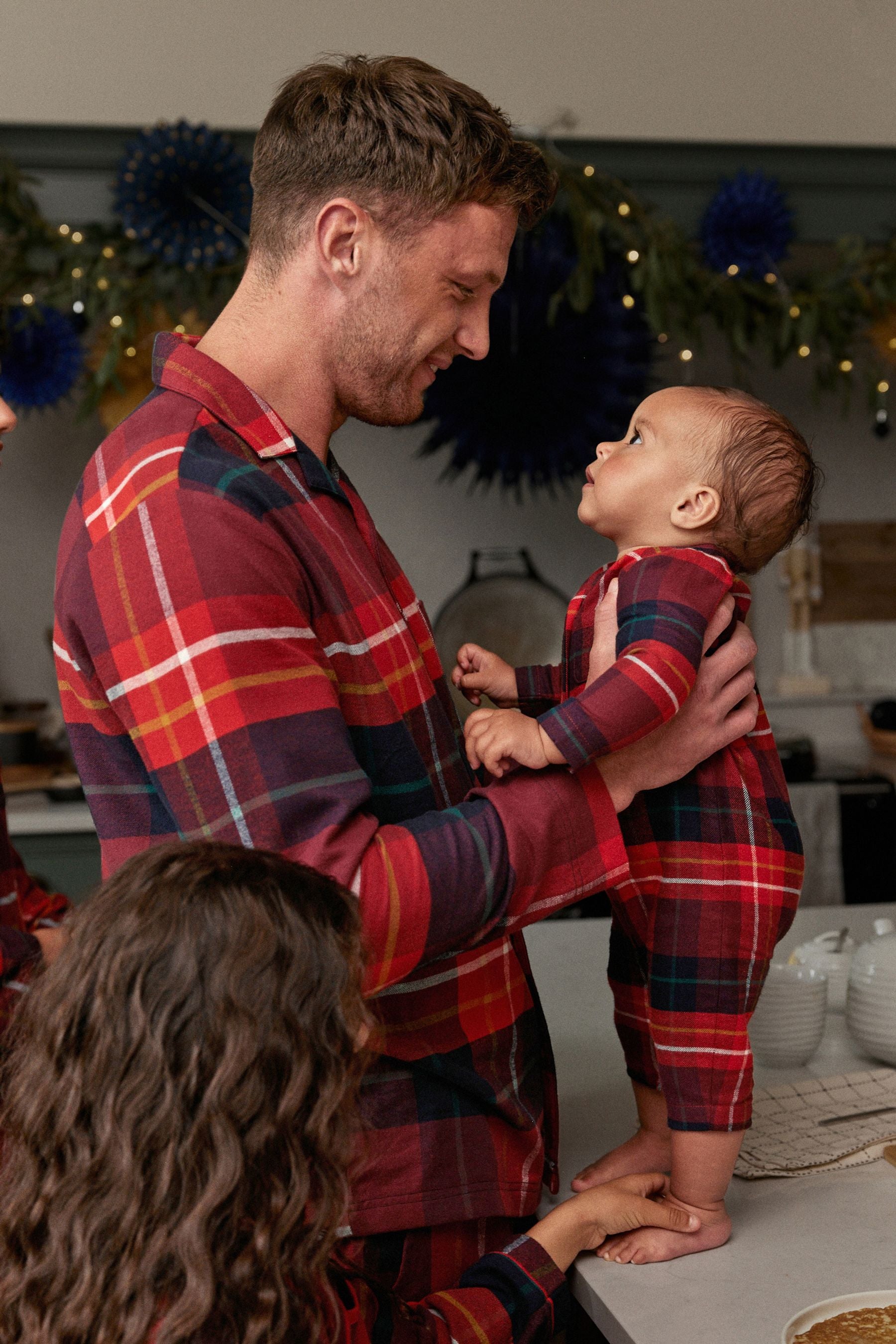 Red Check Matching Family Baby Christmas Cotton Pyjamas (0mths-3yrs)