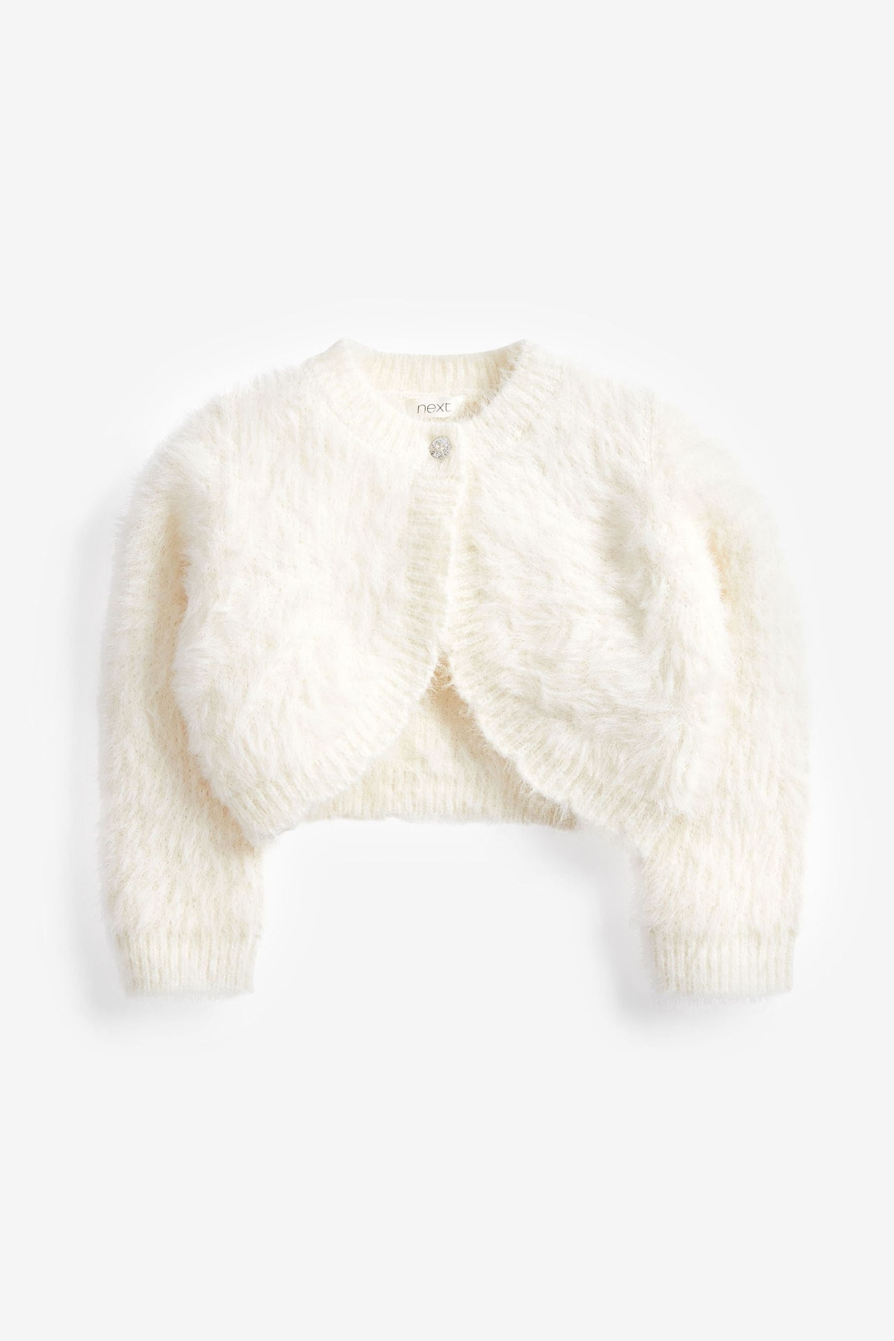 Ecru White Fluffy Shrug Cardigan (12mths-16yrs)