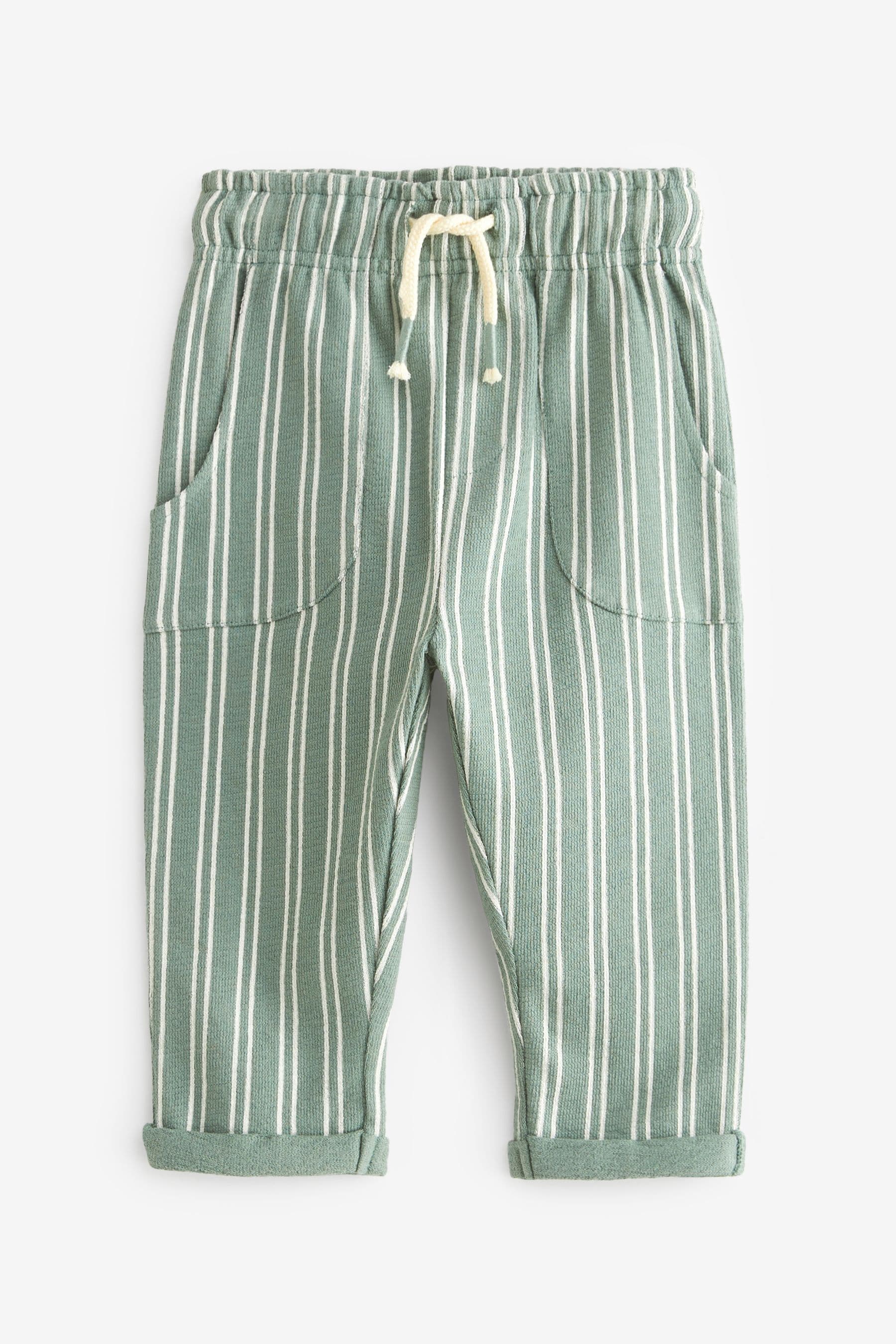 Light Blue/Teal Lightweight Stripe Jersey Joggers (3mths-7yrs)