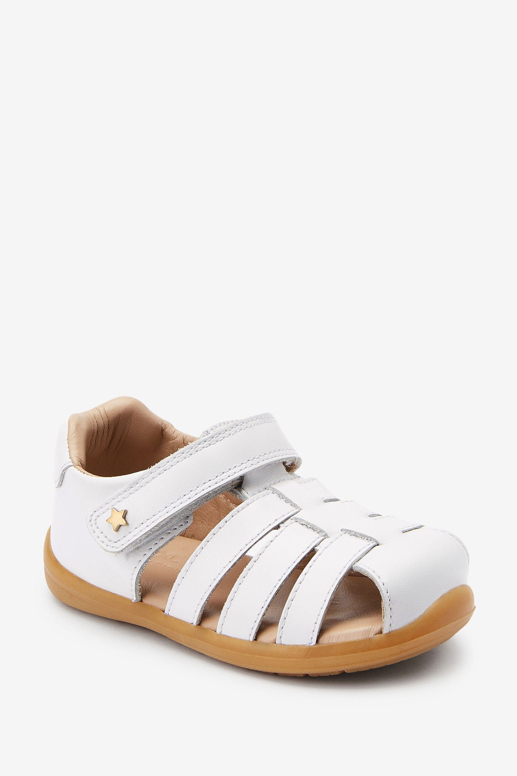 White Leather First Walker Fisherman Sandals