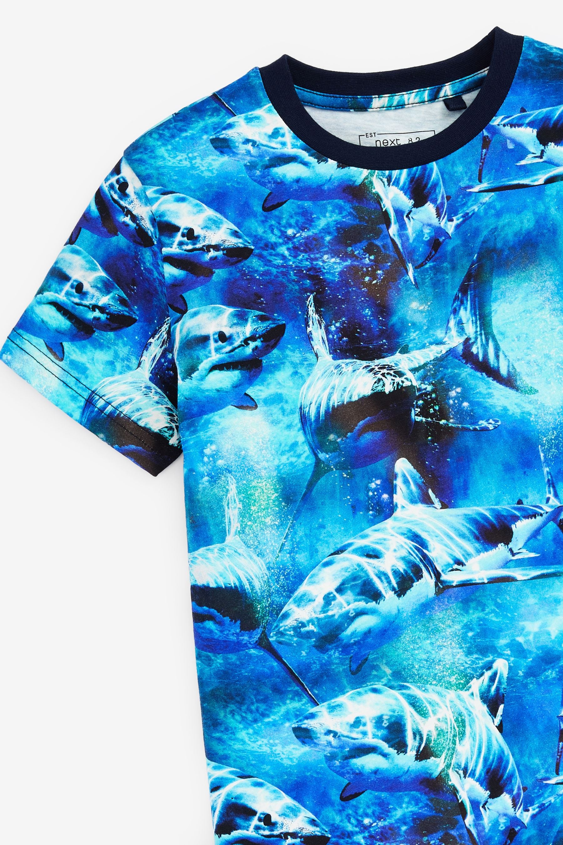 Blue Sharks All Over Print T-Shirt (3-16yrs)