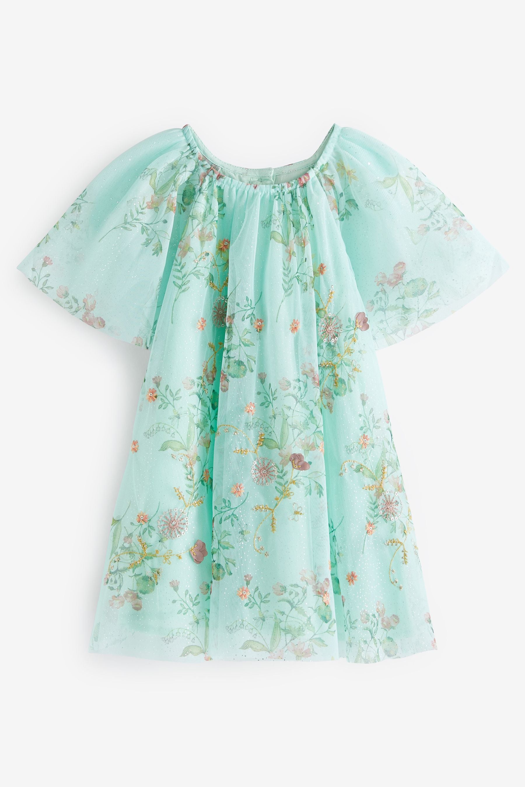 Mint Green Embellished Tulle Party Dress (3mths-10yrs)