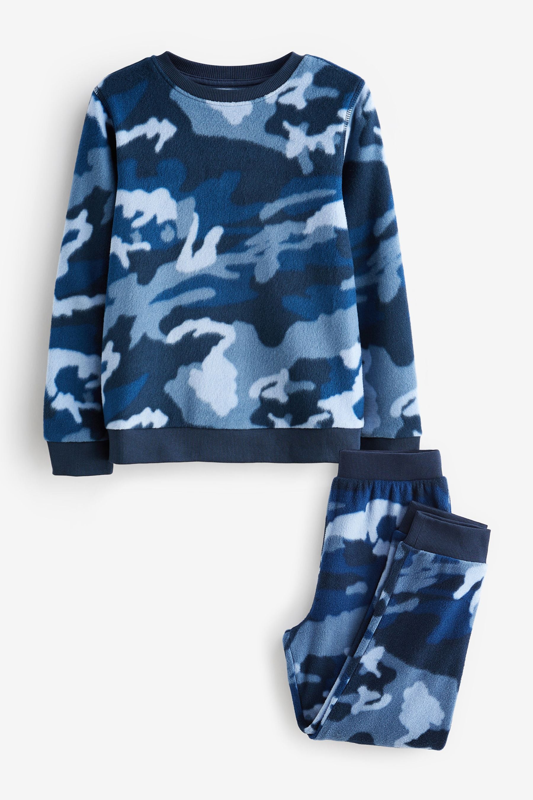 Blue Camouflage Soft Touch Fleece with Elastane Pyjamas (3-16yrs)