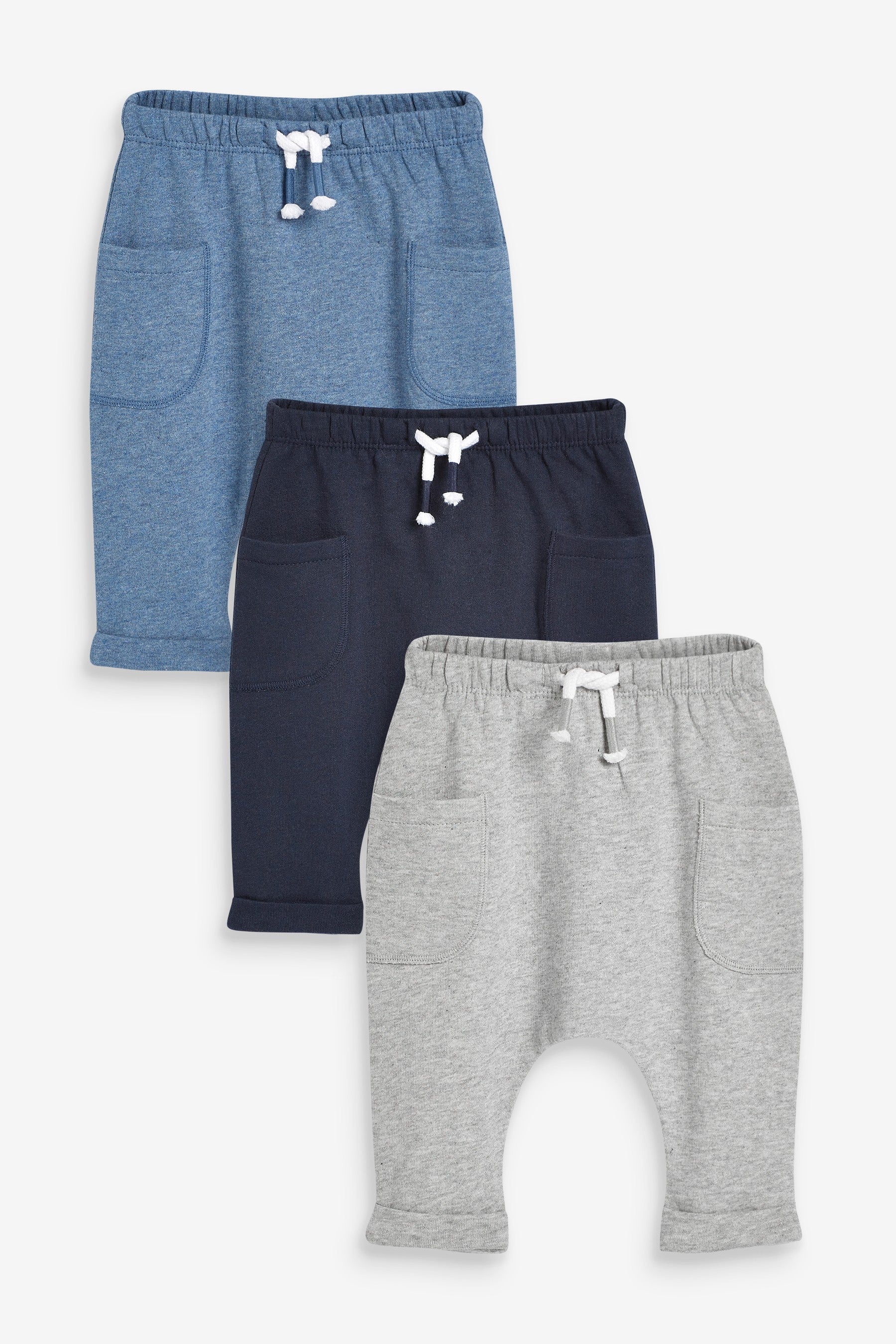 Blue/Grey Joggers 3 Pack (0mths-2yrs)