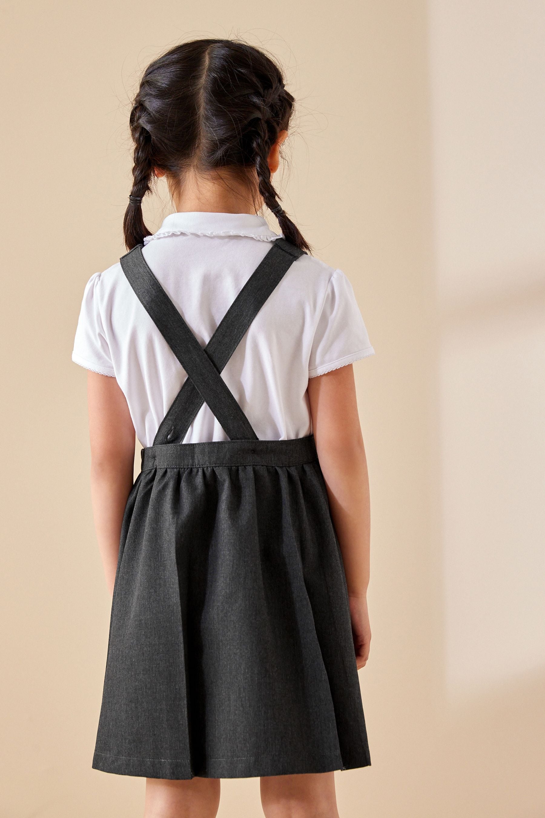 Grey Bow School Pinafore (3-14yrs)