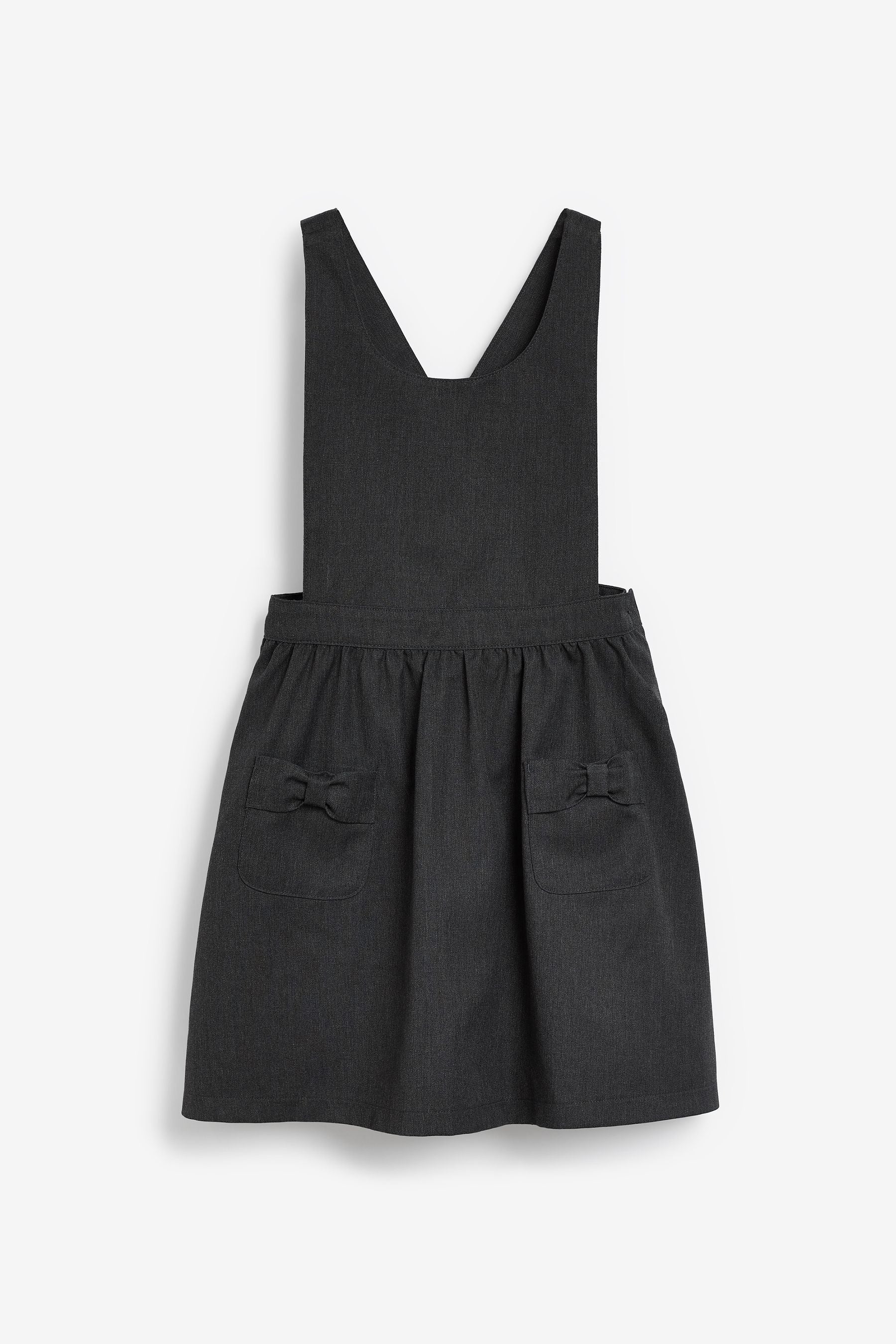 Grey Bow School Pinafore (3-14yrs)