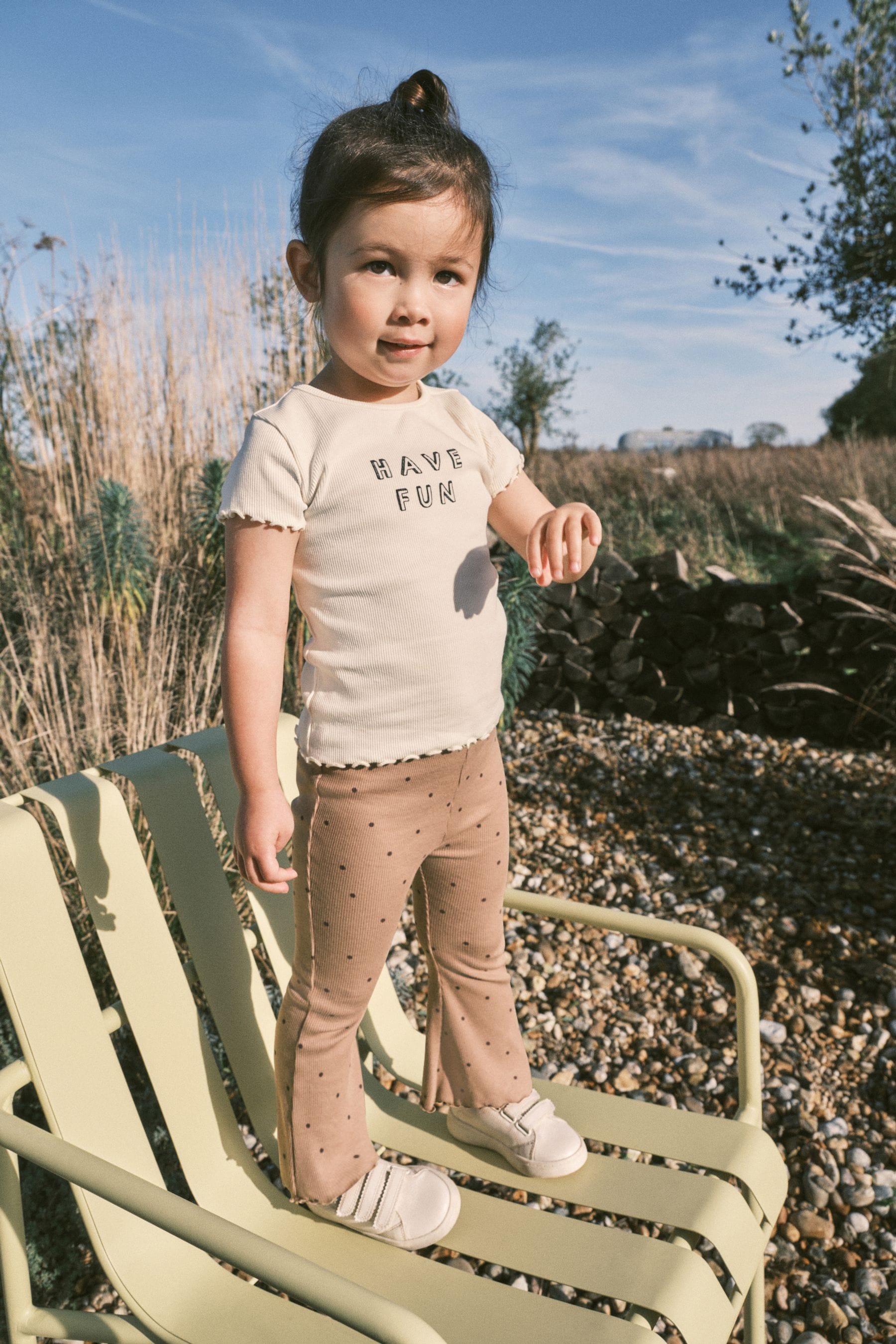 Brown Spot Flare Legging & Top Set (3mths-7yrs)