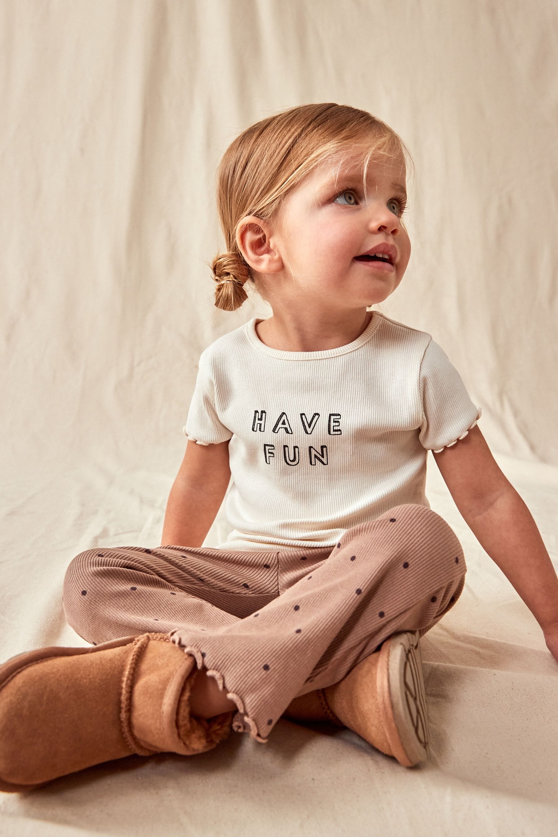 Brown Spot Flare Legging & Top Set (3mths-7yrs)