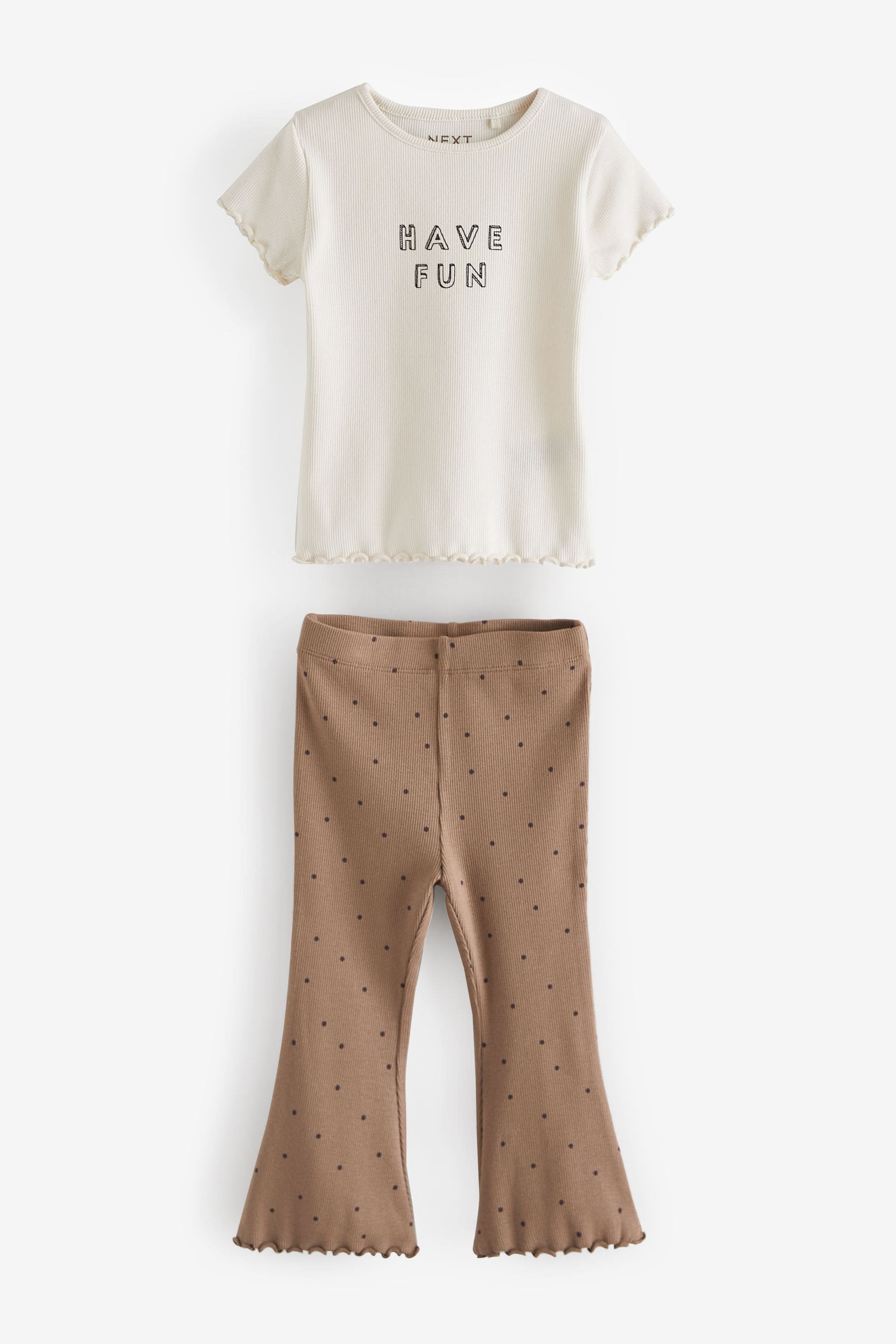 Brown Spot Flare Legging & Top Set (3mths-7yrs)