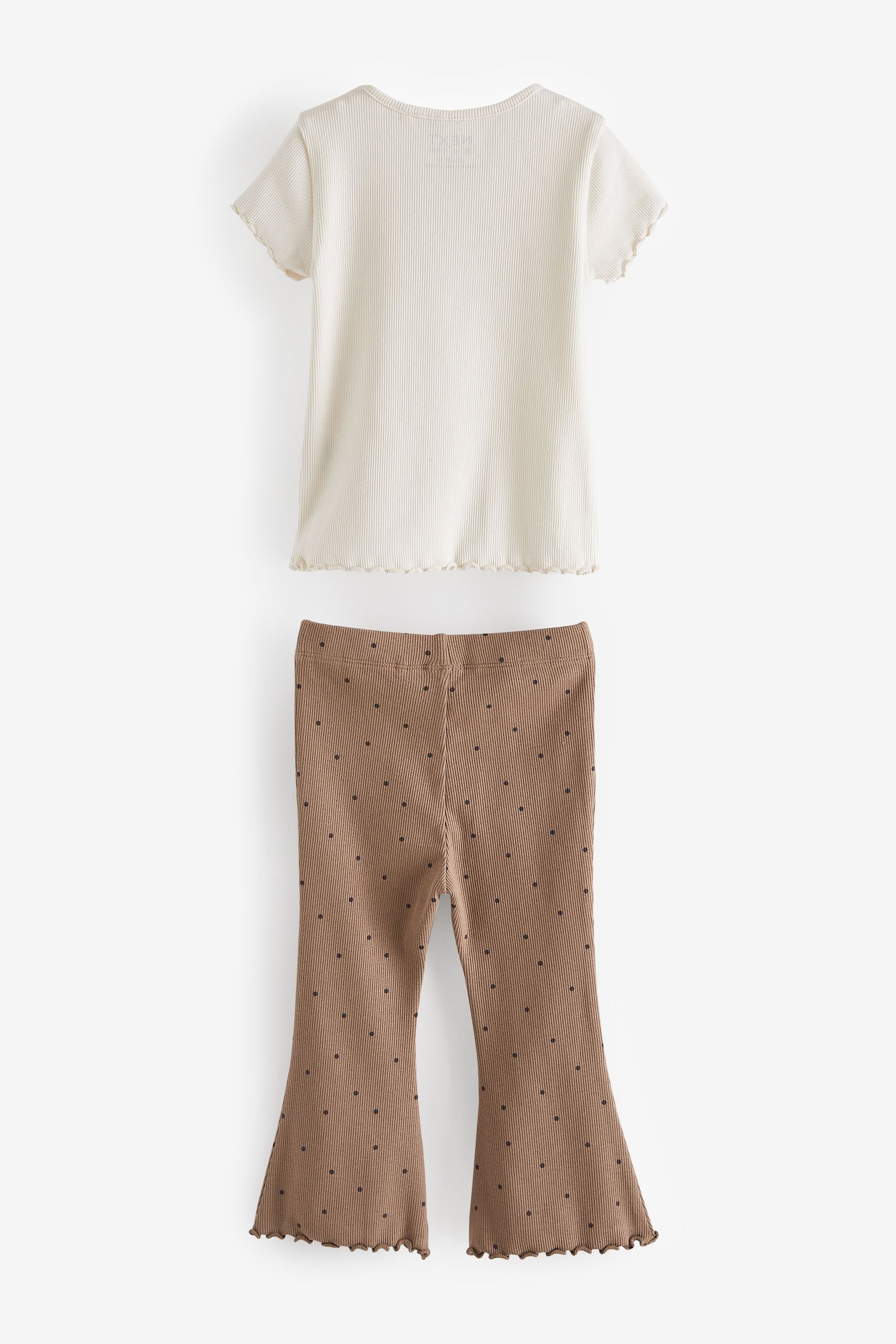 Brown Spot Flare Legging & Top Set (3mths-7yrs)