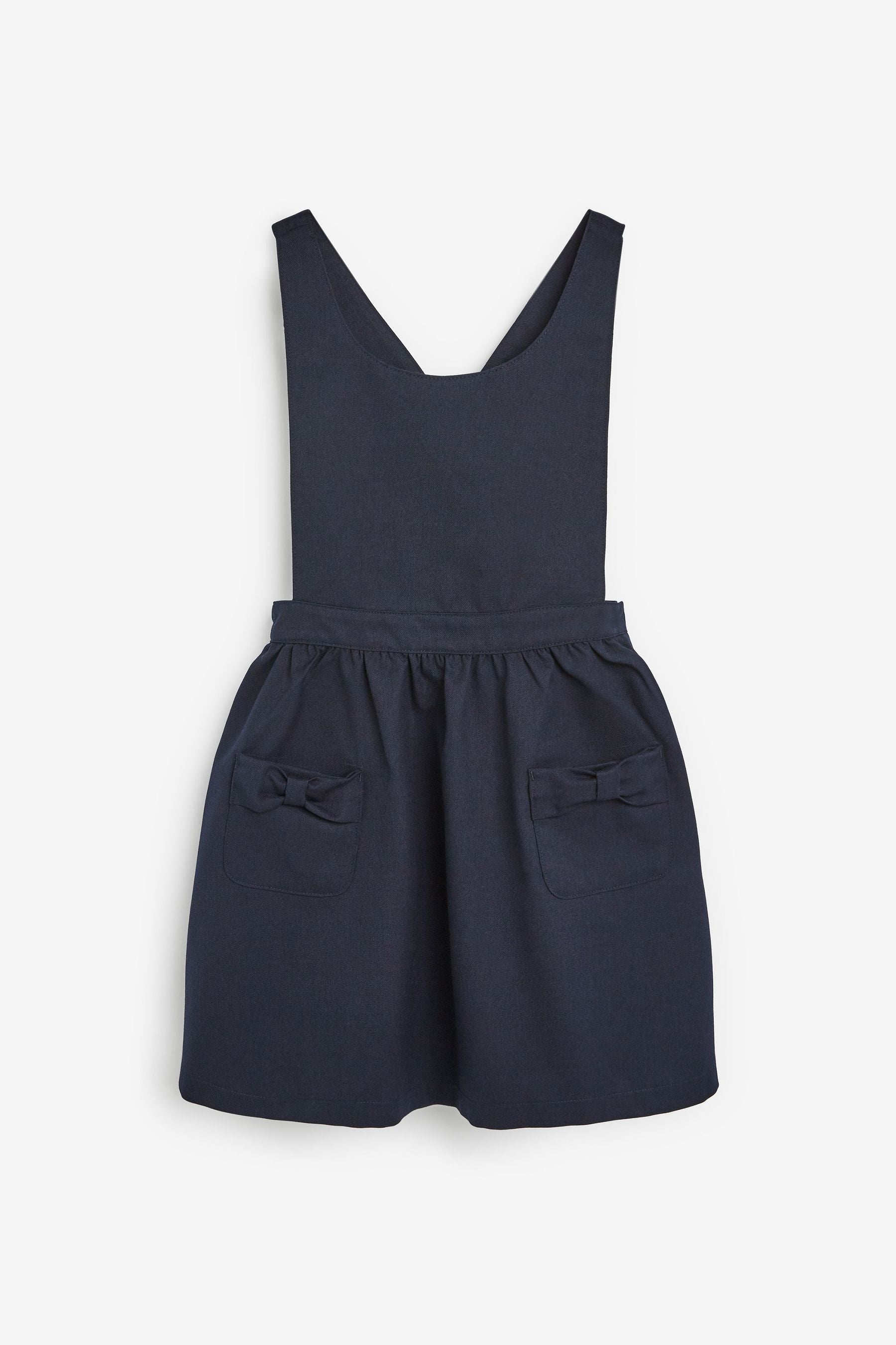 Navy Bow School Pinafore (3-14yrs)