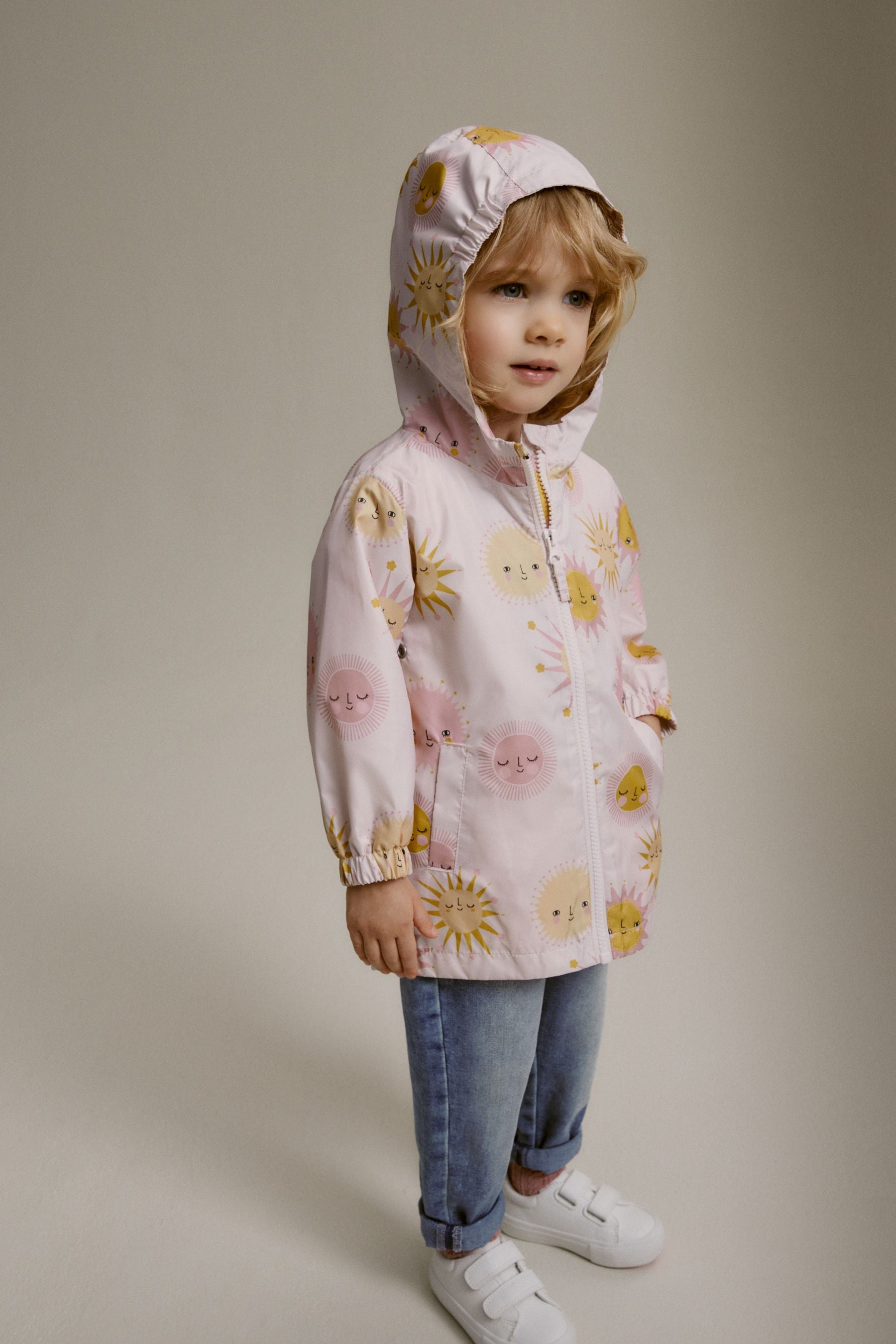 Pink Sun Shower Resistant Printed Cagoule (3mths-7yrs)