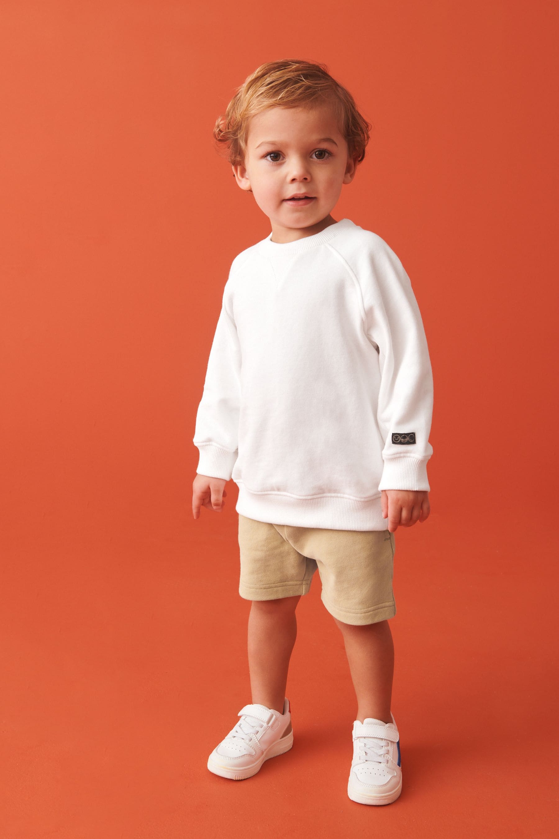 Ecru Off White Oversized Sweatshirt and Shorts Set (3mths-7yrs)