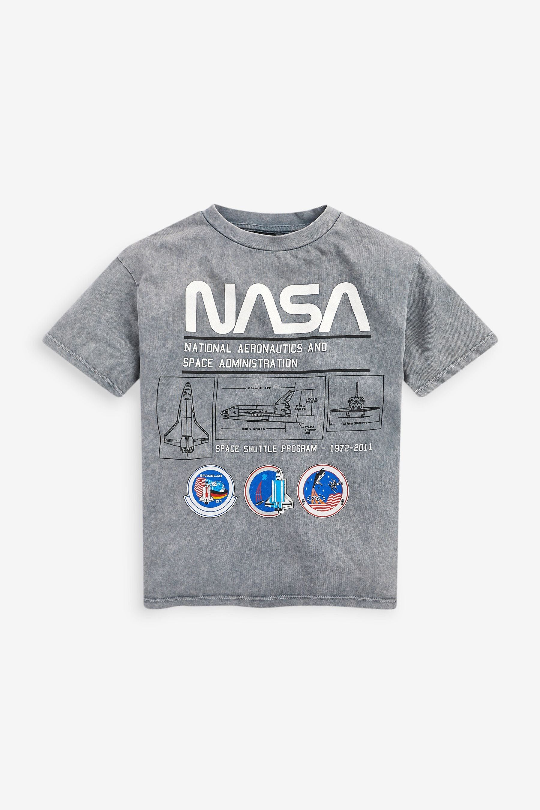 Grey Licensed Oversized Nasa T-Shirt (3-16yrs)