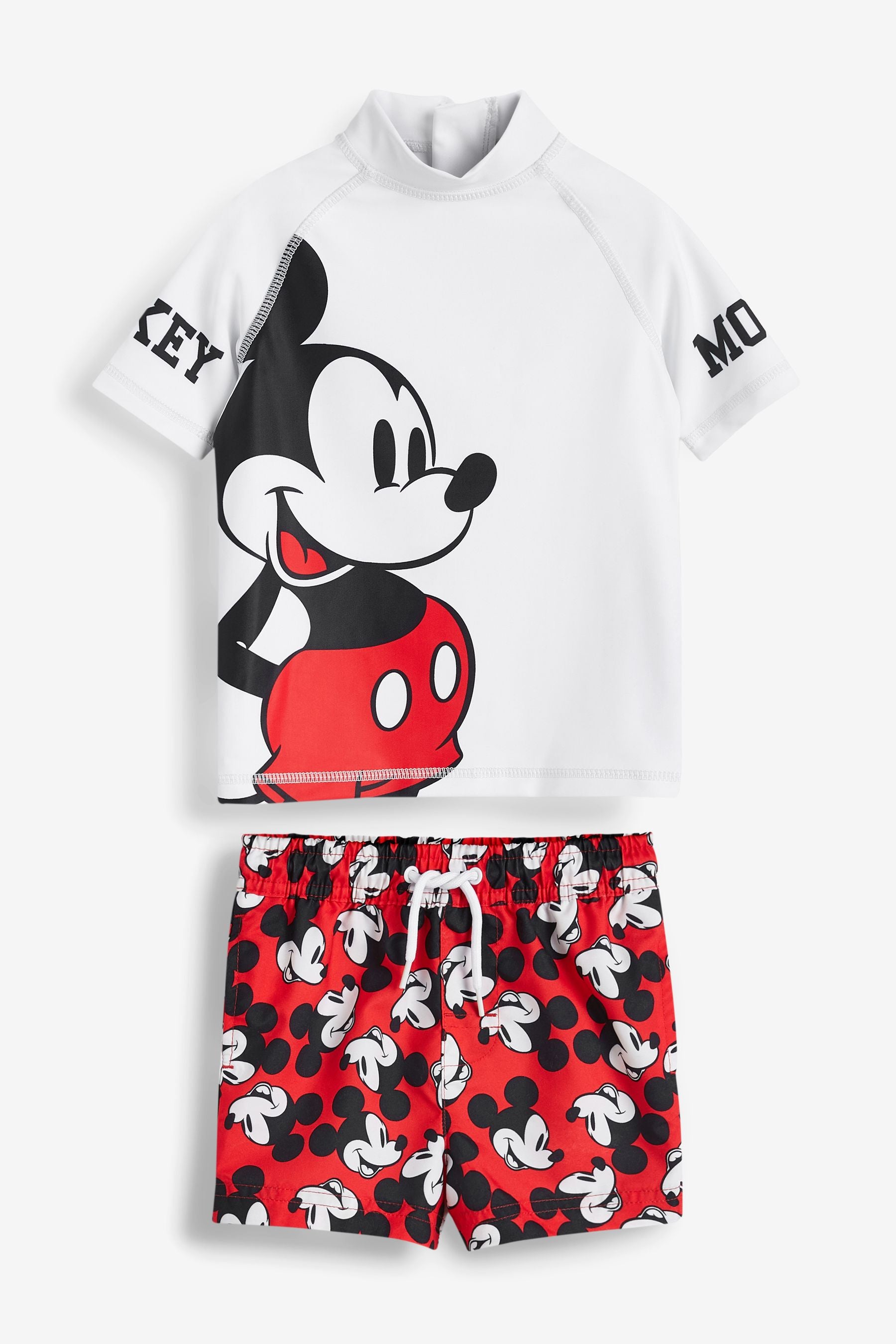 Mickey Mouse Red Rash Vest And Shorts Set (3mths-8yrs)