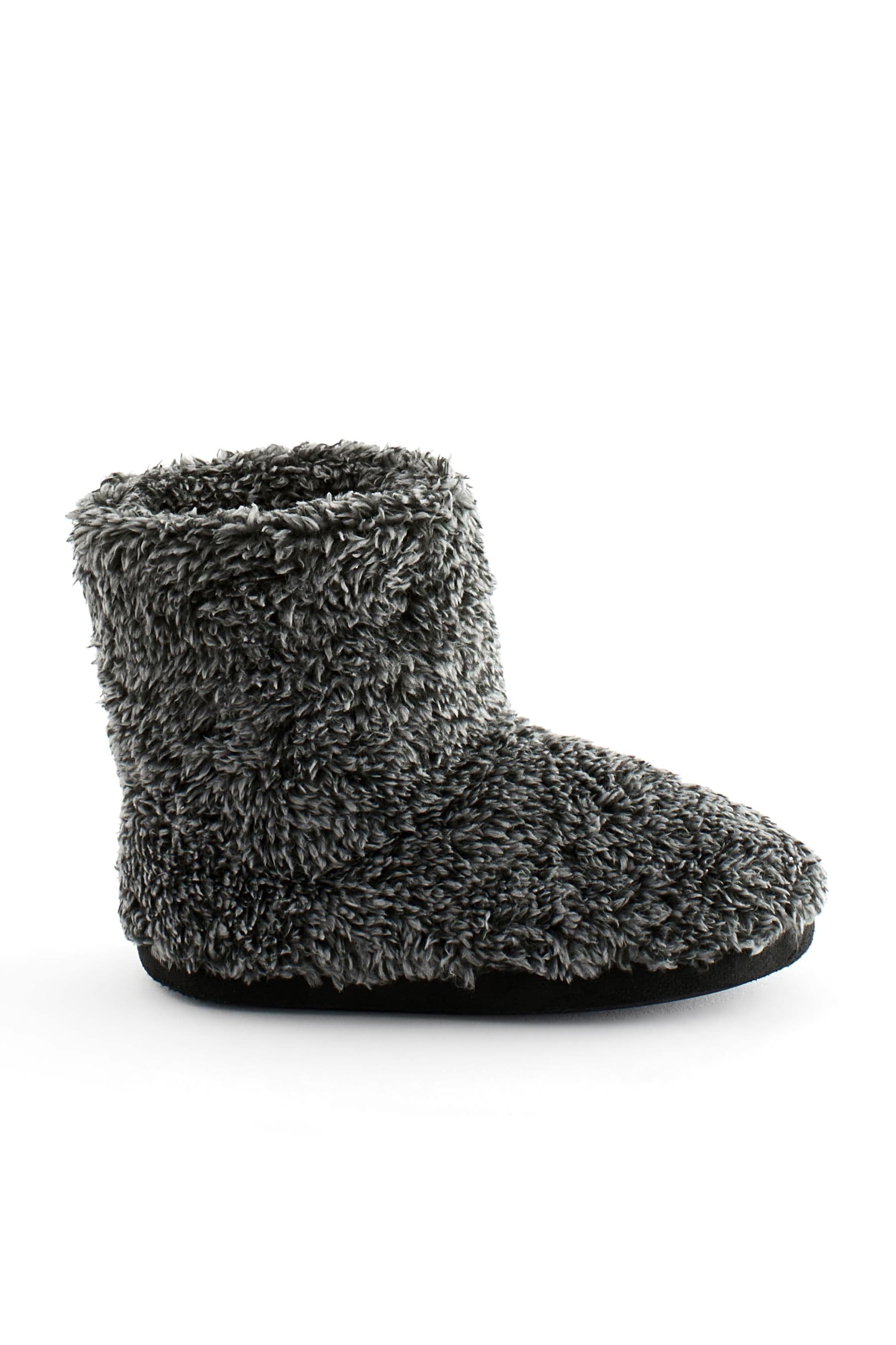 Charcoal Grey Warm Lined Slipper Boots