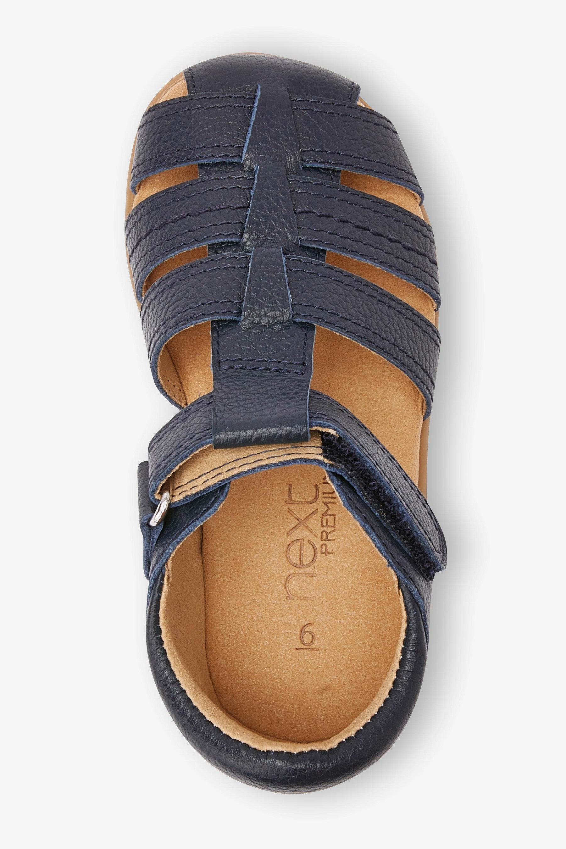 Navy Little Luxe Leather Fisherman Sandals