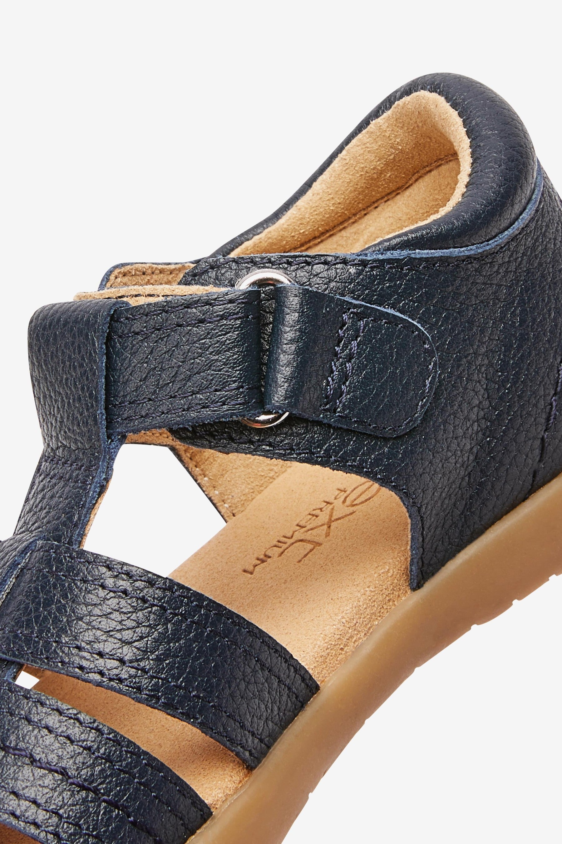 Navy Little Luxe Leather Fisherman Sandals