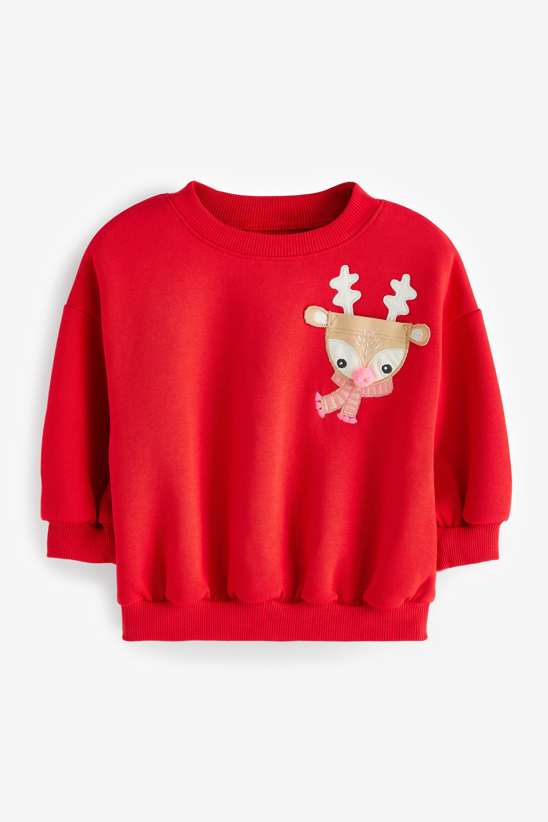 Red Reindeer Christmas Sweatshirt (3mths-7yrs)