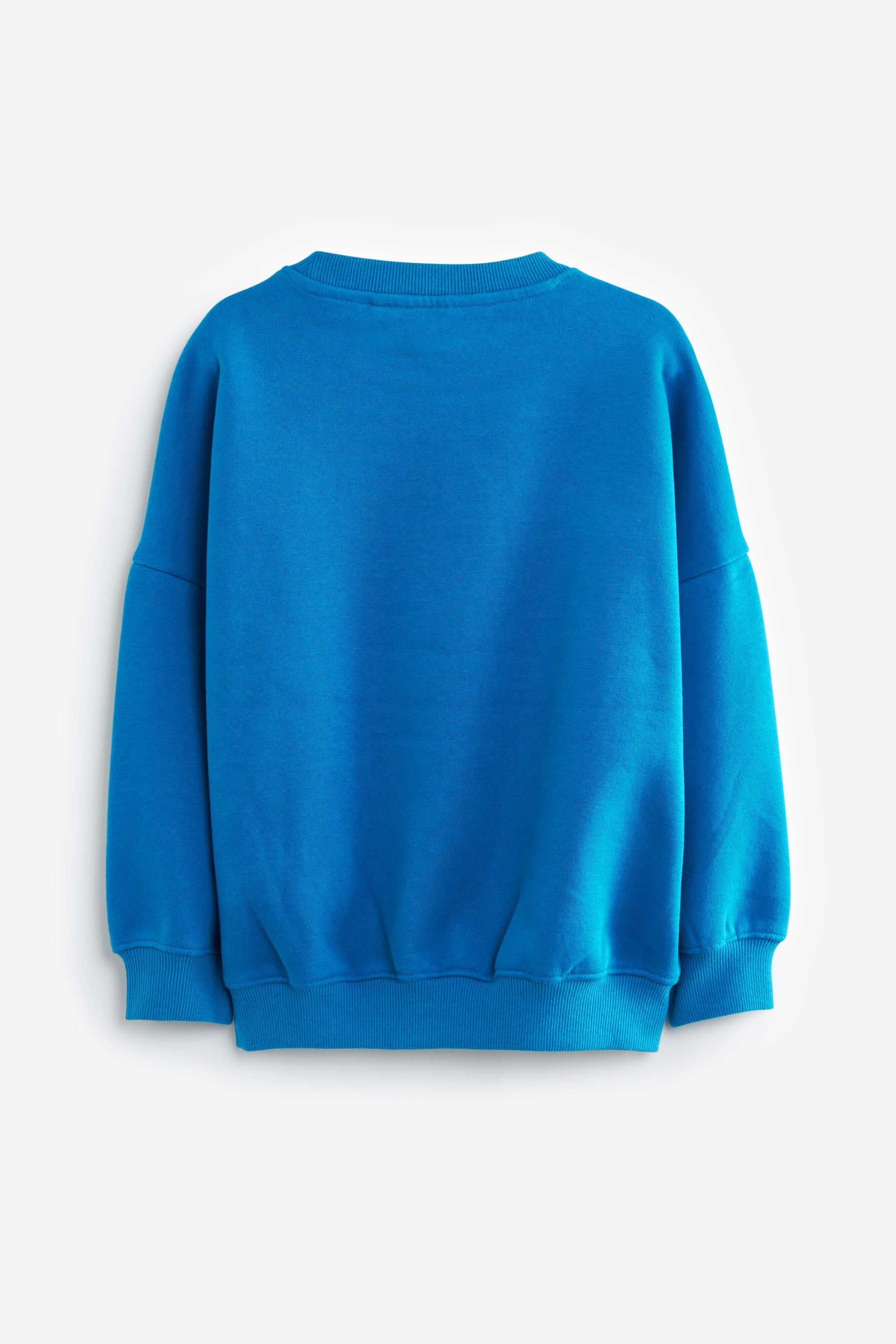 Blue Happy Oversized Slogan Long Sleeve Sweatshirt (3-16yrs)