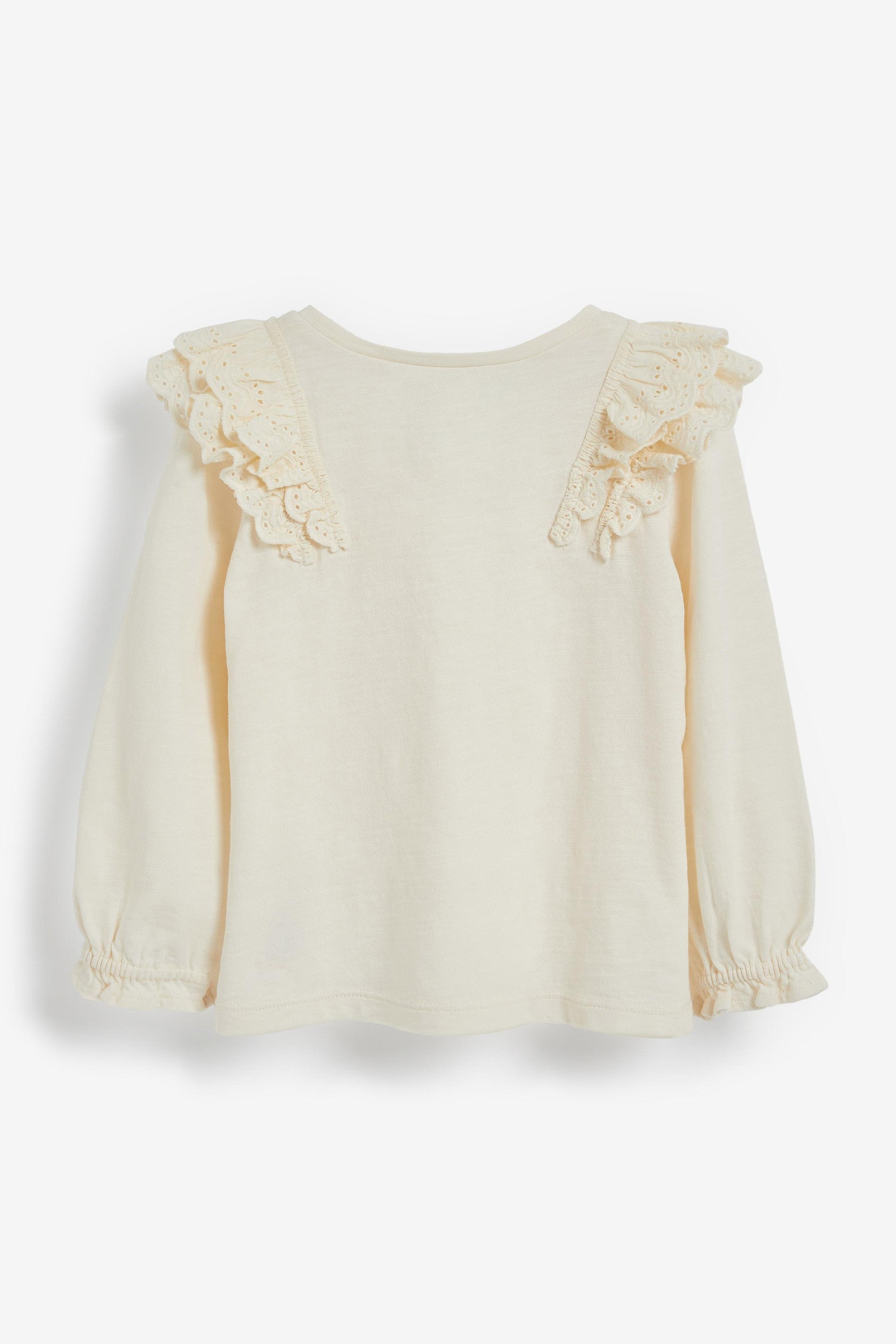 Ecru White Broderie Frill Blouse (3mths-7yrs)