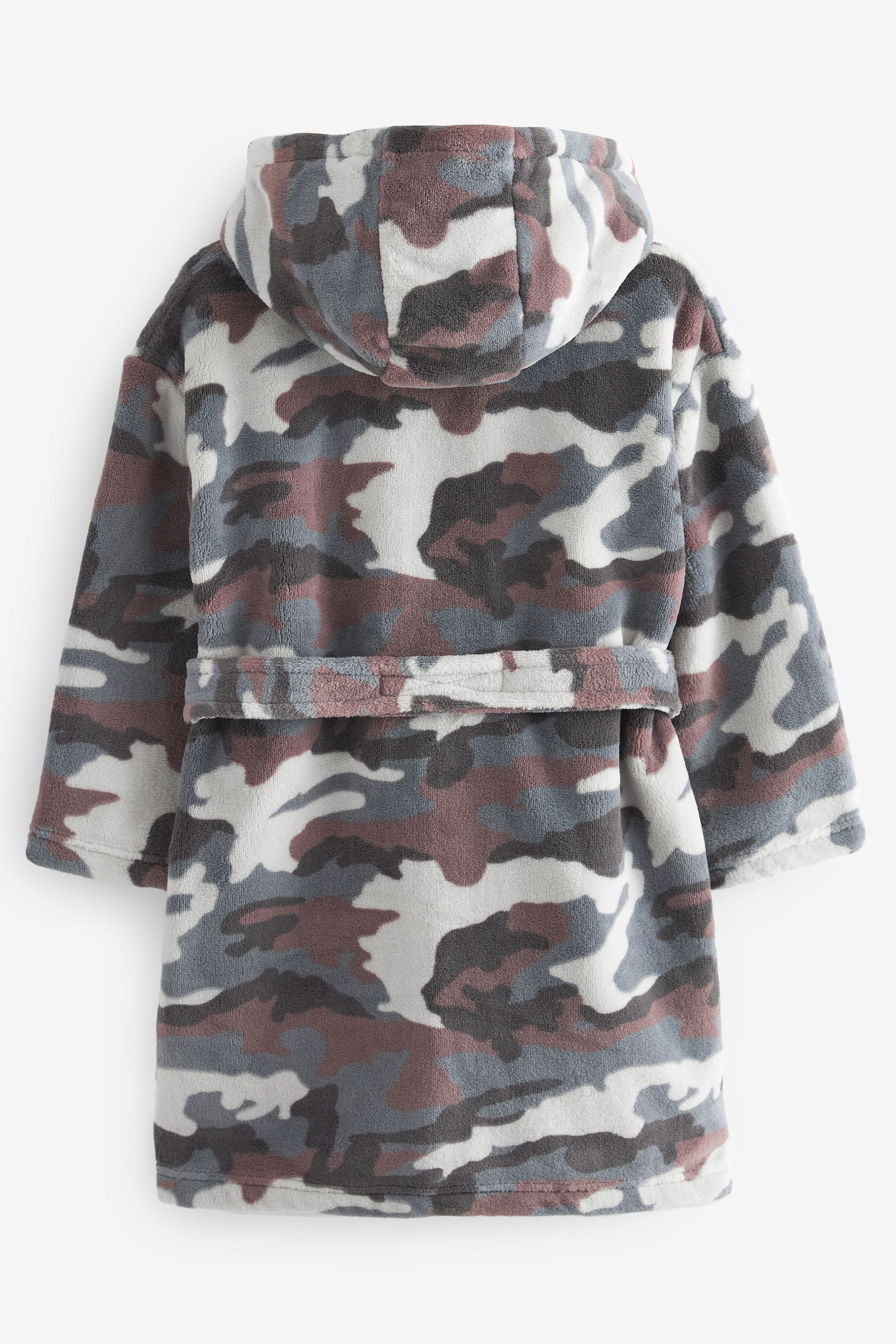 Neutral/Grey Camouflage Fleece Dressing Gown (3-16yrs)