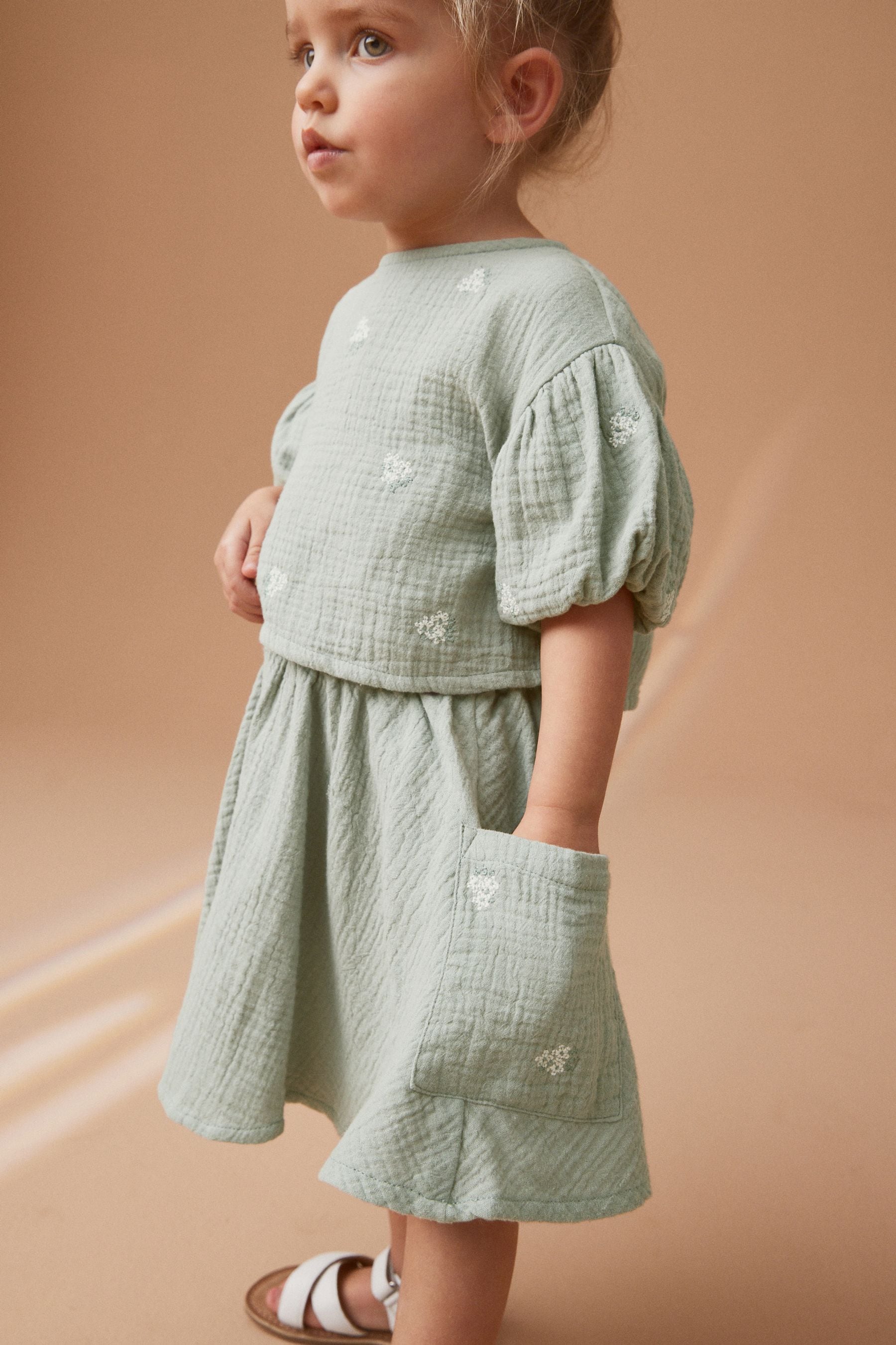 Sage Green Top & Skirt Set (3mths-7yrs)