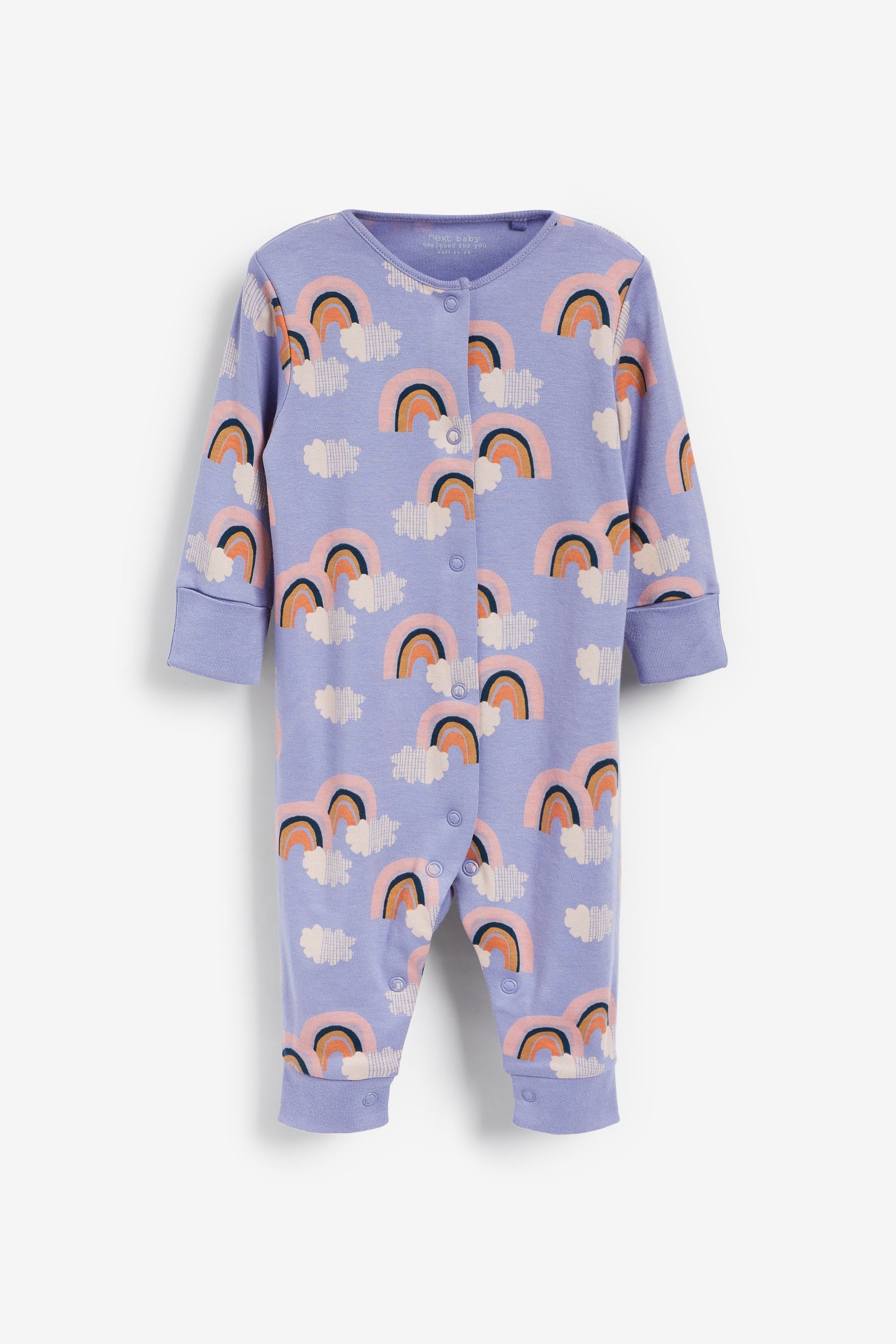 Lilac PurpleCharacter Footless Baby 5 Pack Printed Footless Sleepsuits (0mths-3yrs)