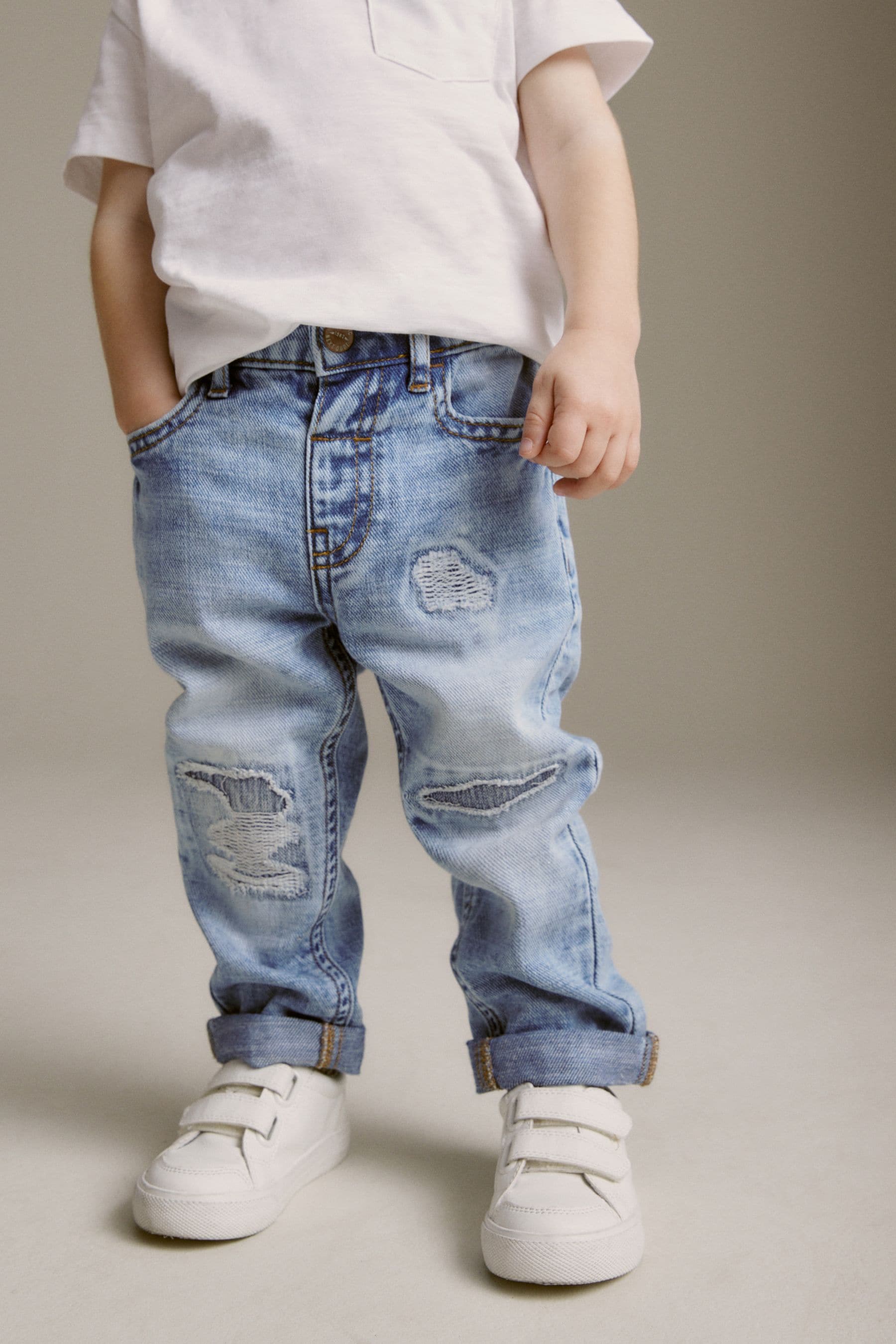 Light Blue Denim Distressed Jeans (3mths-7yrs)