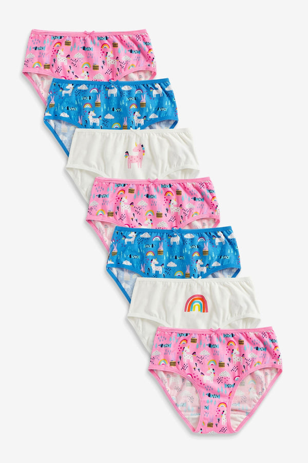 Pink/Blue Unicorn 7 Pack Briefs (1.5-16yrs)