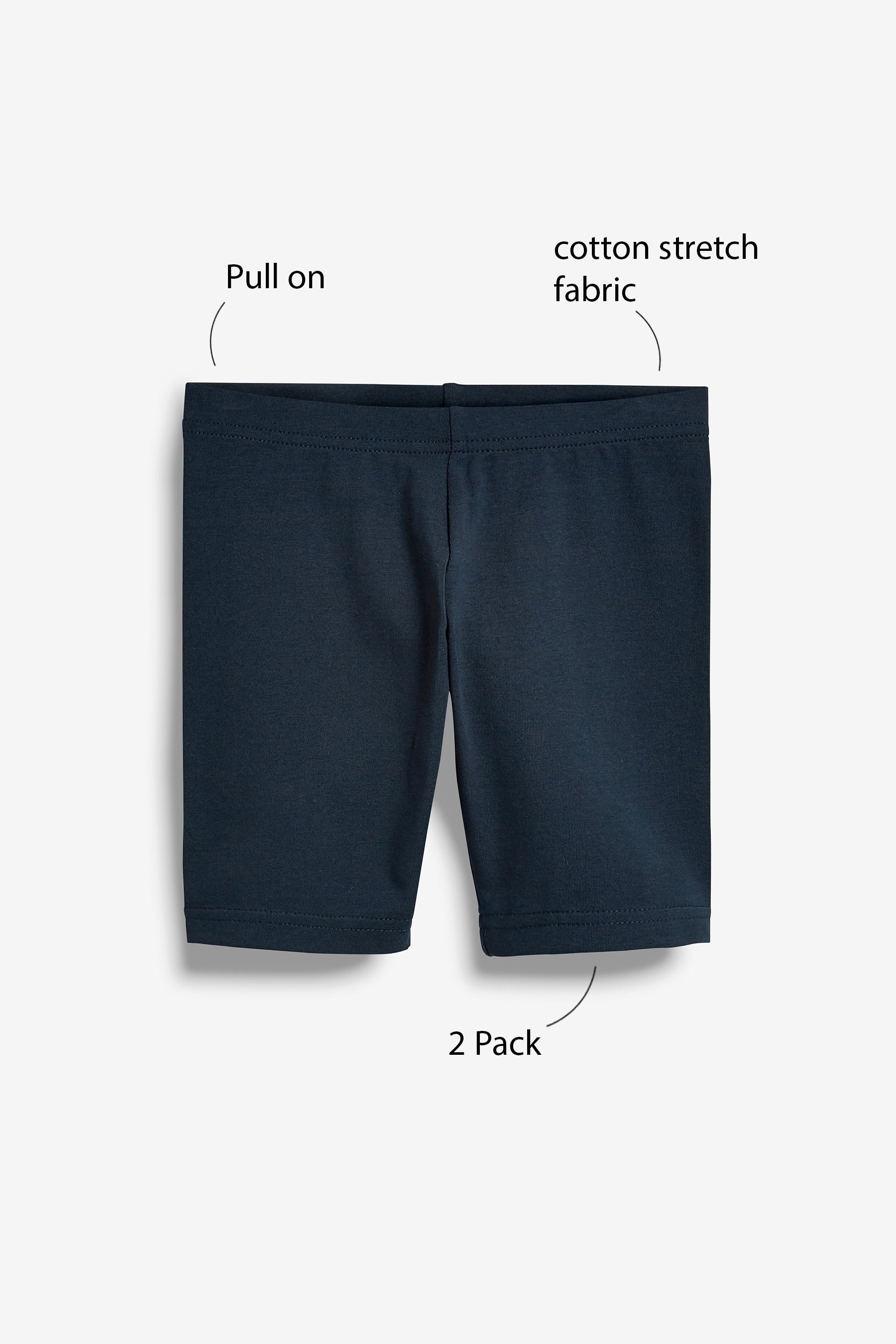 Navy Blue 2 Pack Cotton Rich Stretch Cycle Shorts (3-16yrs)