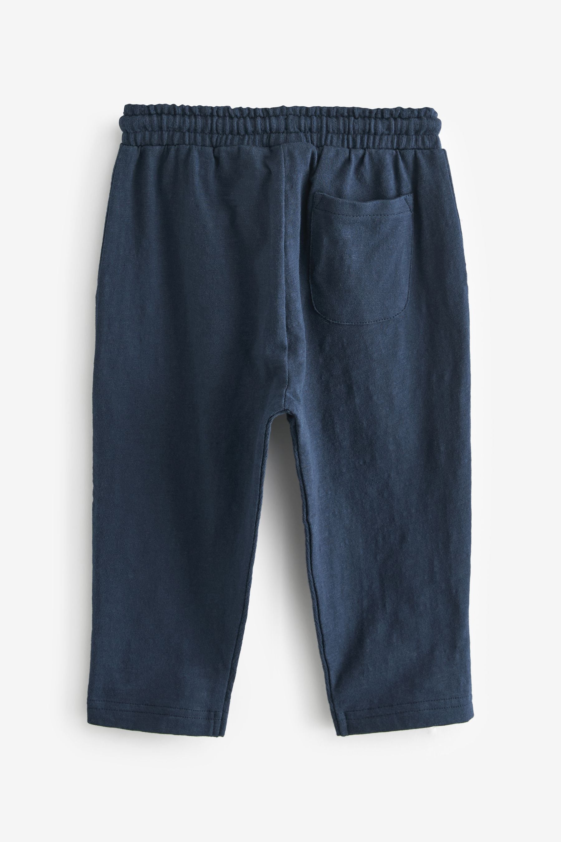 Navy Blue Textured Jersey Joggers (3mths-7yrs)