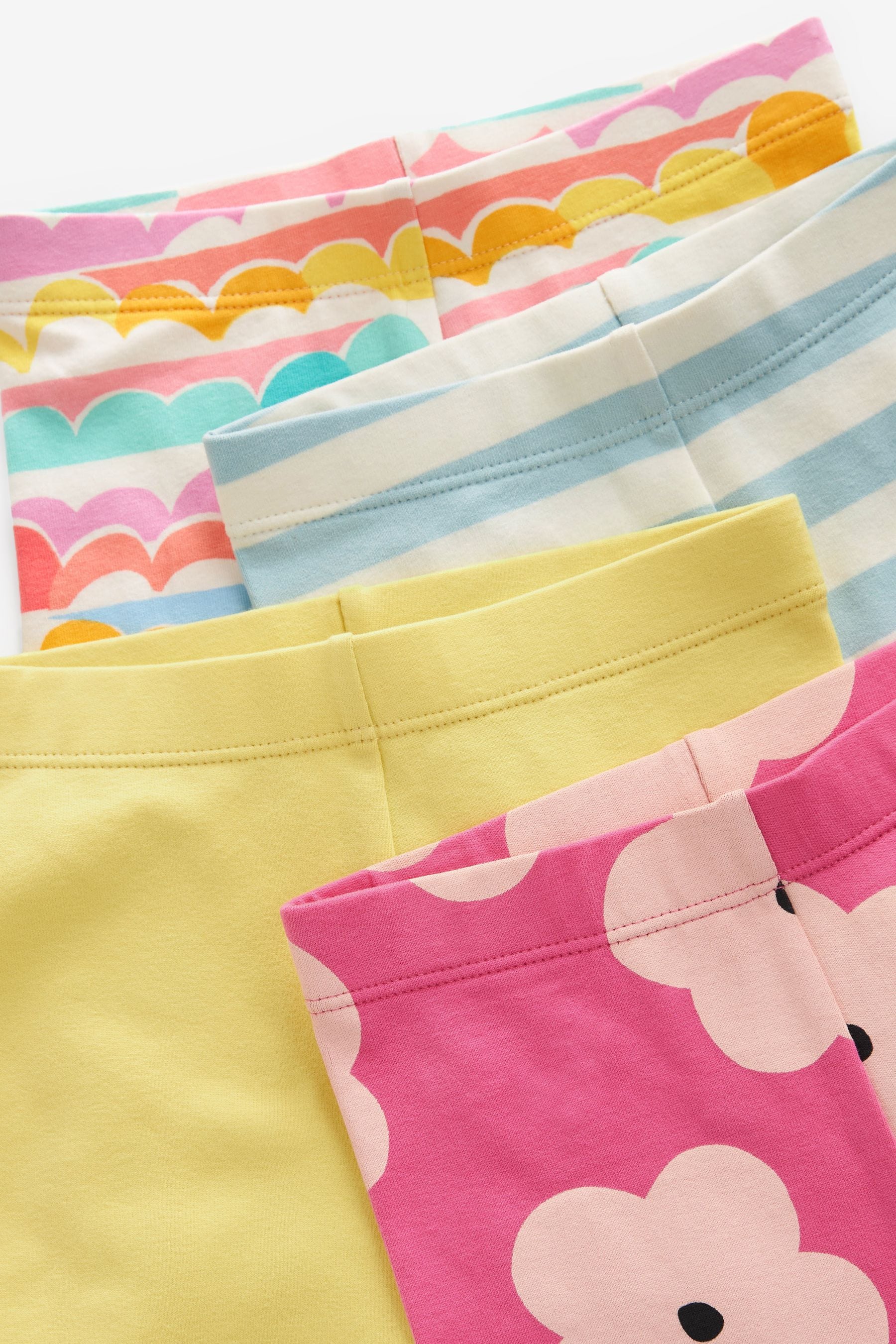 Yellow Rainbow Cycle Shorts 4 Pack (3mths-7yrs)