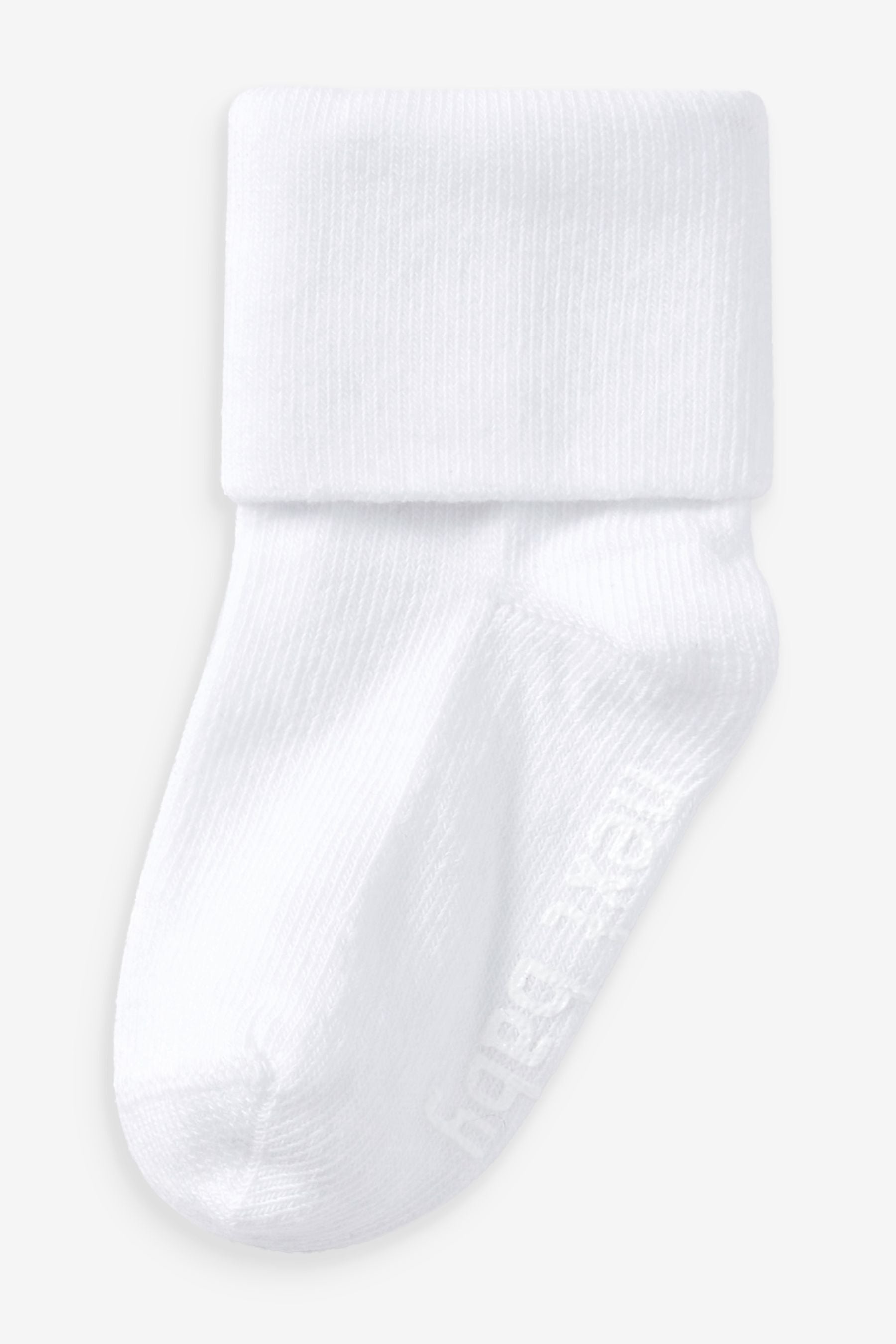 White Baby 7 Pack Roll Top Socks (0mths-2yrs)