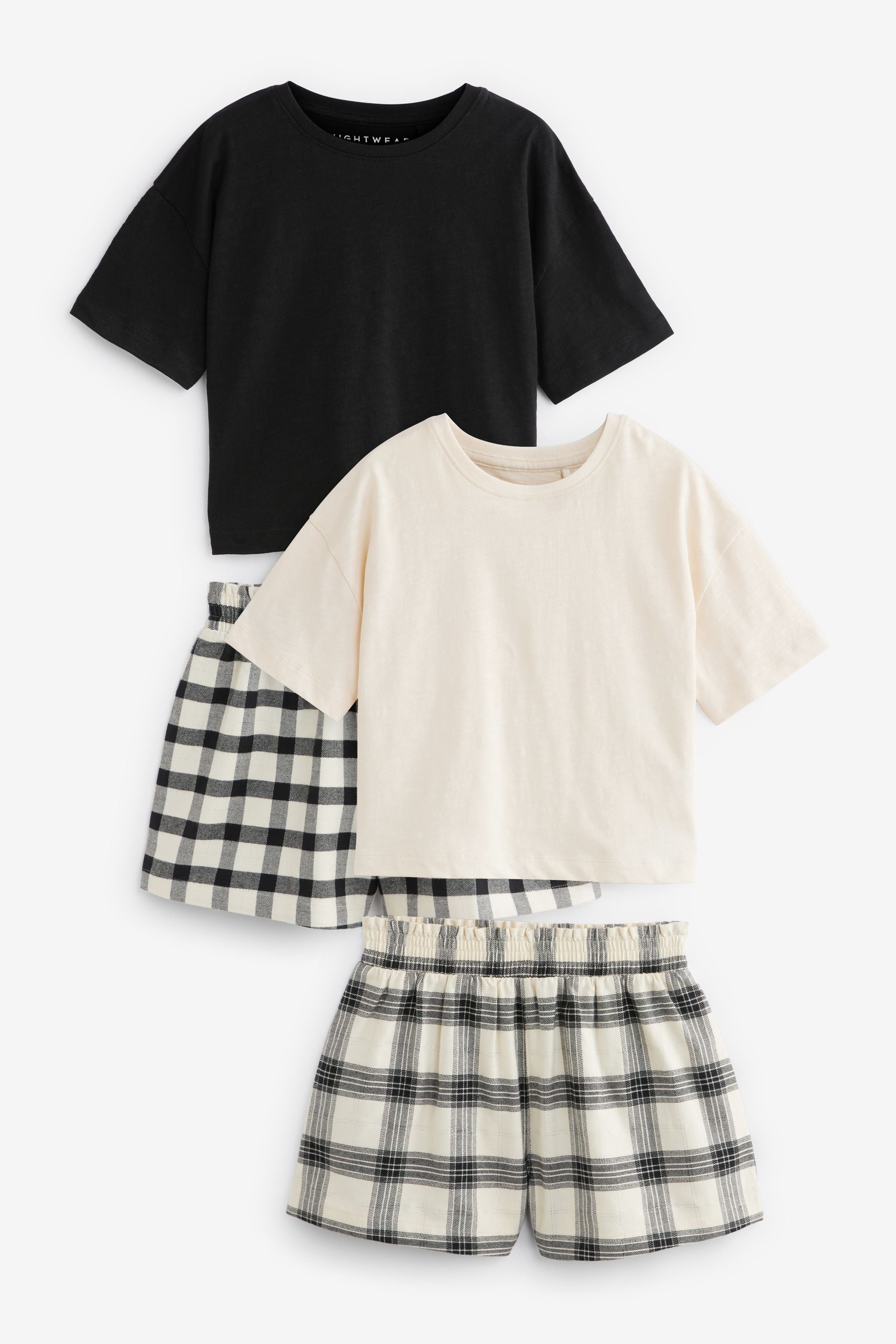 Black/White Woven Check Pyjamas 2 Pack (3-16yrs)