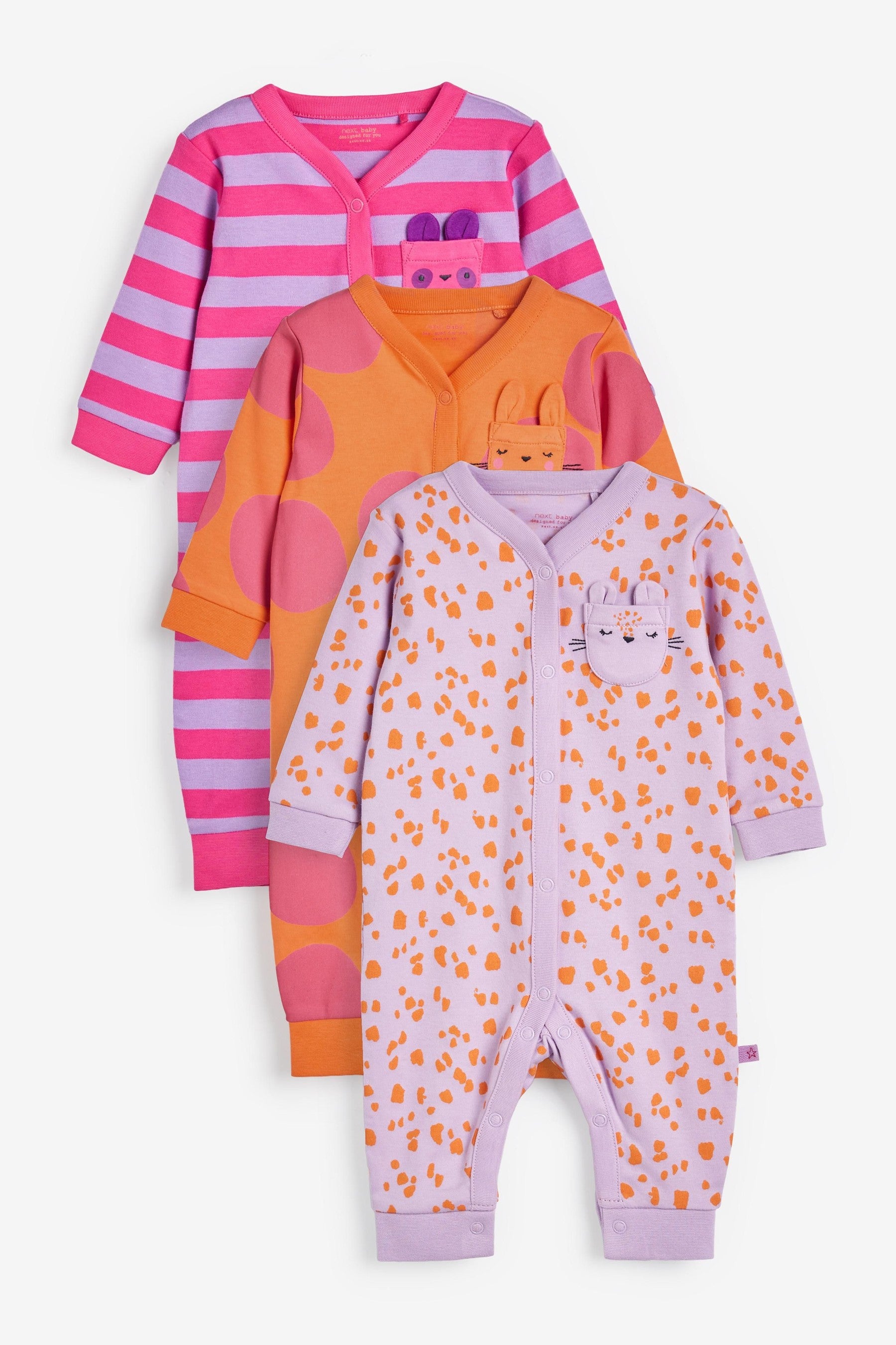 Bright Abstract Baby 3 Pack Footless Sleepsuits (0mths-3yrs)