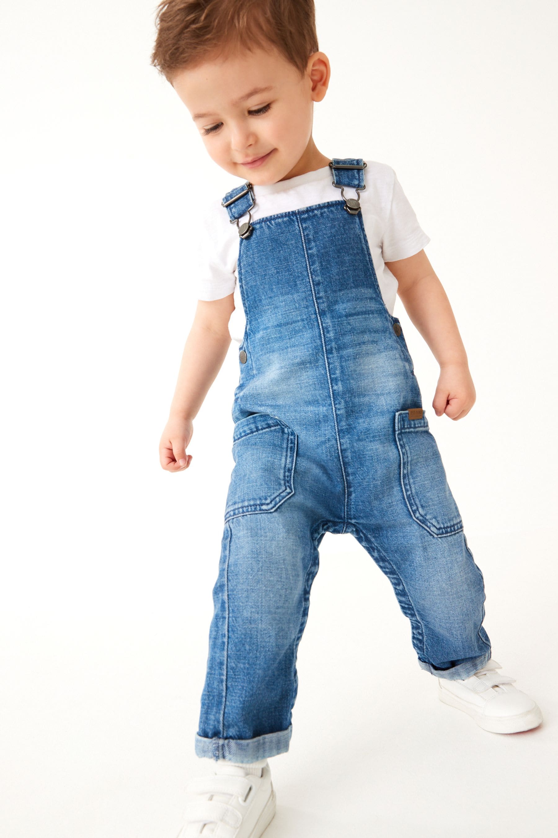 Mid Blue Denim Slouch Dungarees (3mths-7yrs)