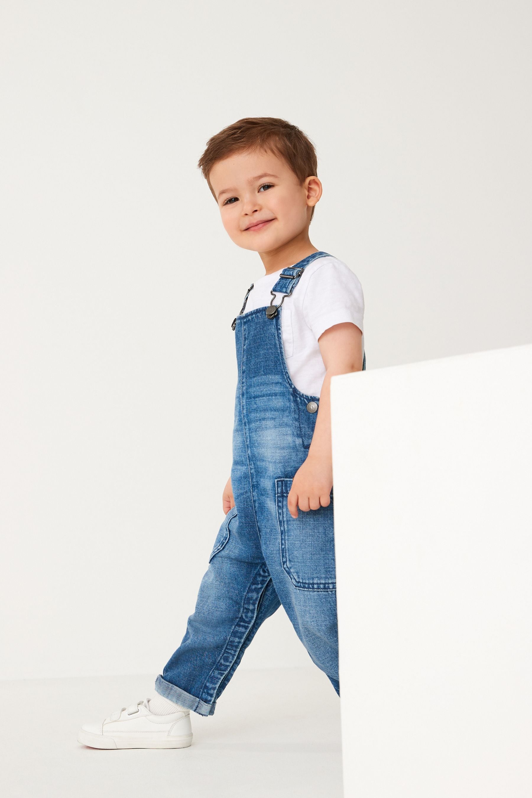 Mid Blue Denim Slouch Dungarees (3mths-7yrs)