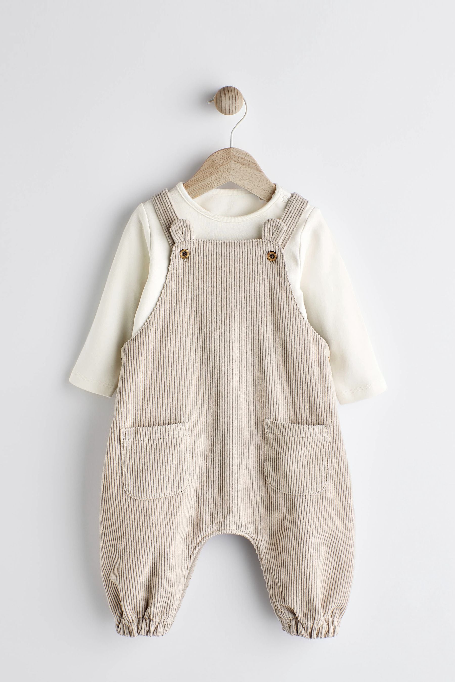 Grey Baby Corduroy Dungarees (0mths-2yrs)