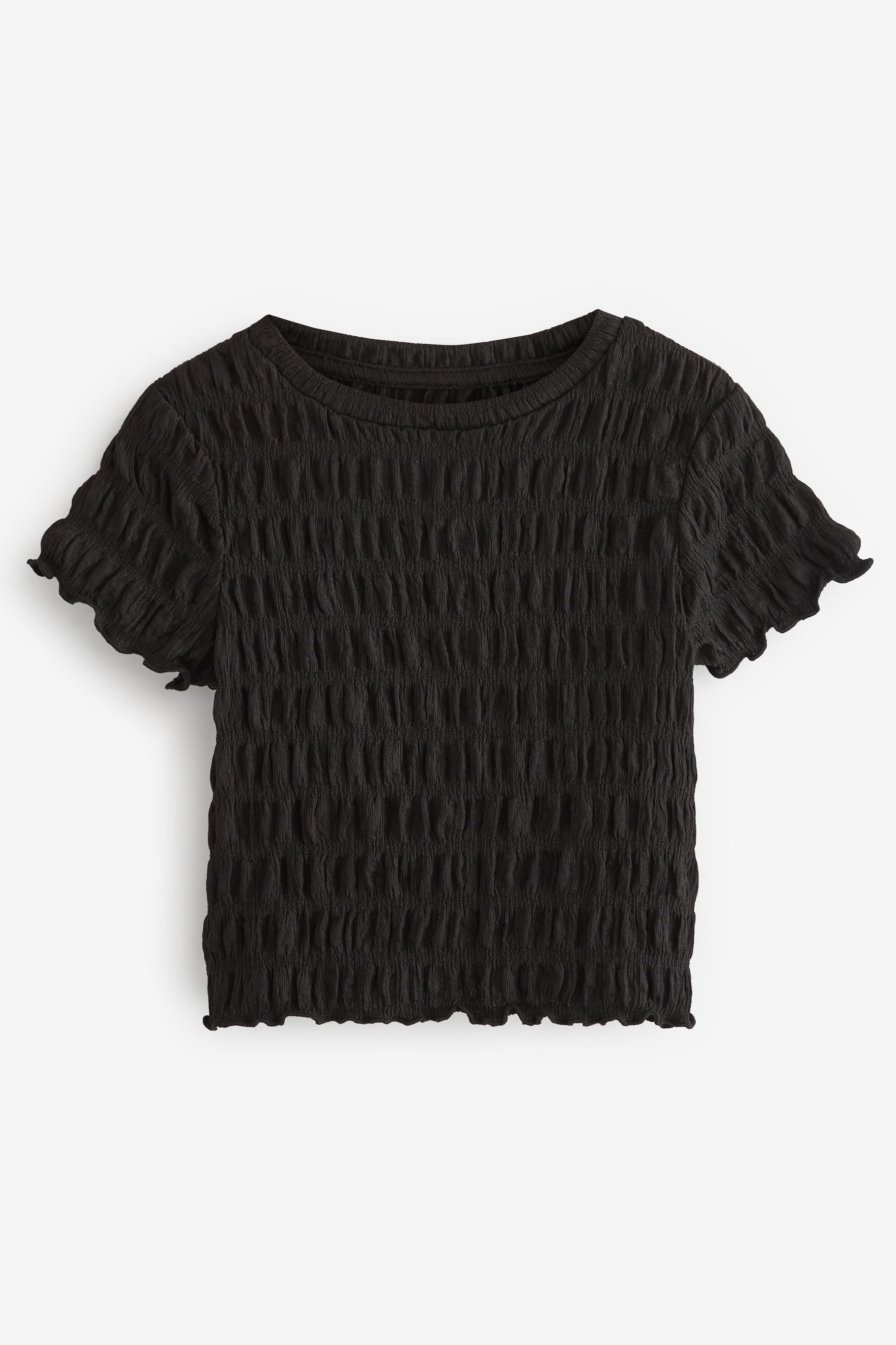 Black Textured Top (3-16yrs)