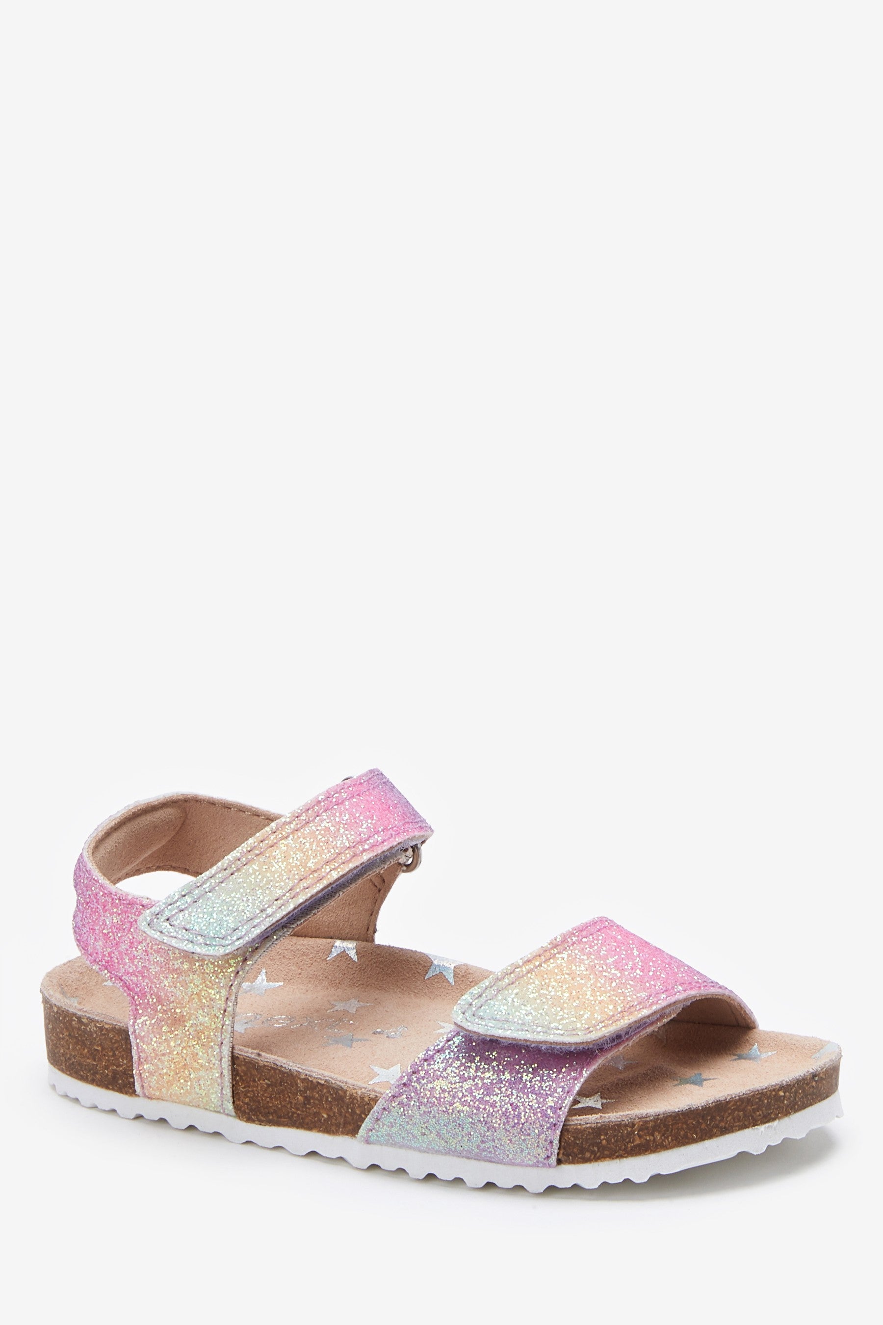 Rainbow Glitter Corkbed Sandals