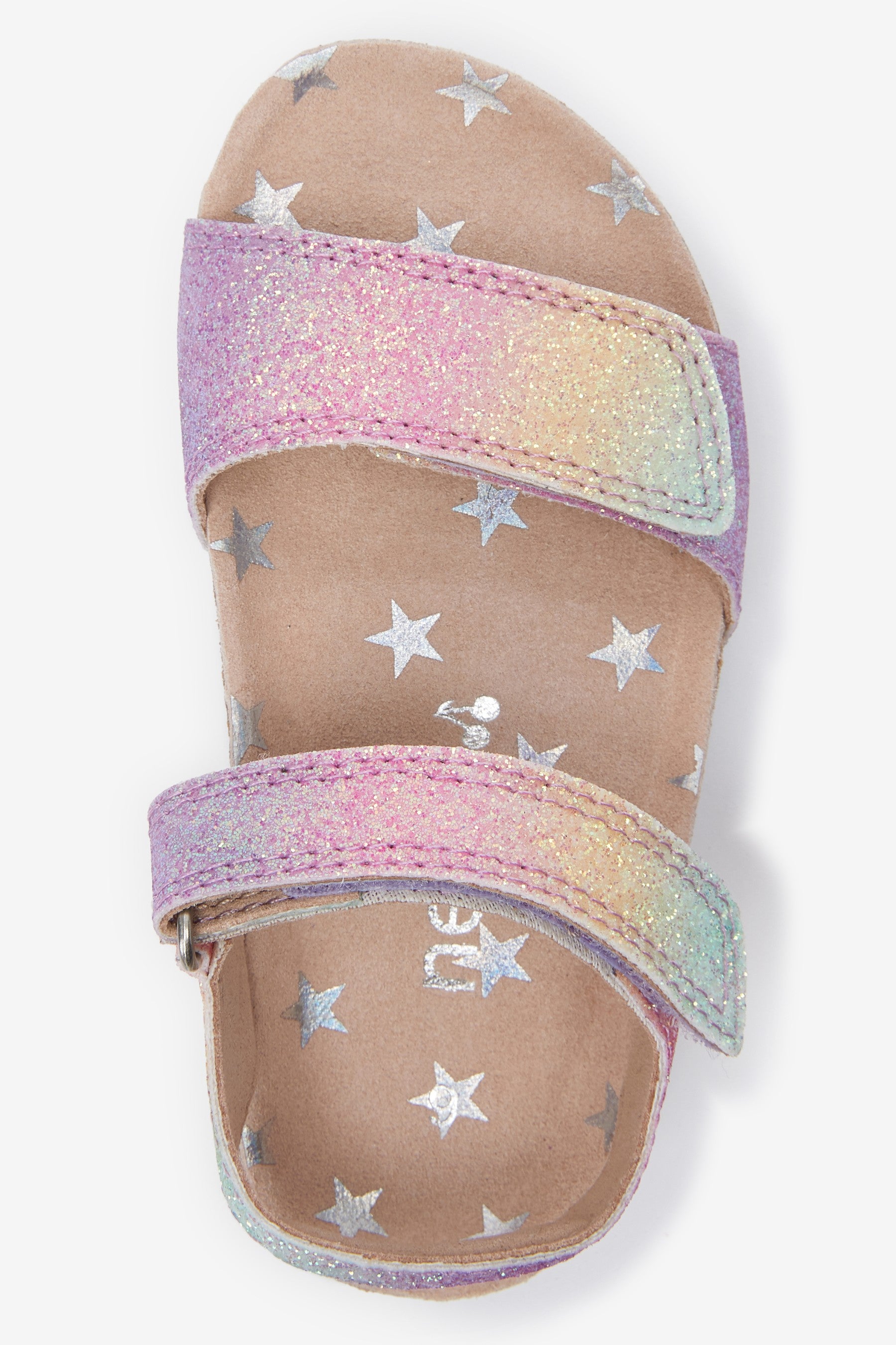 Rainbow Glitter Corkbed Sandals