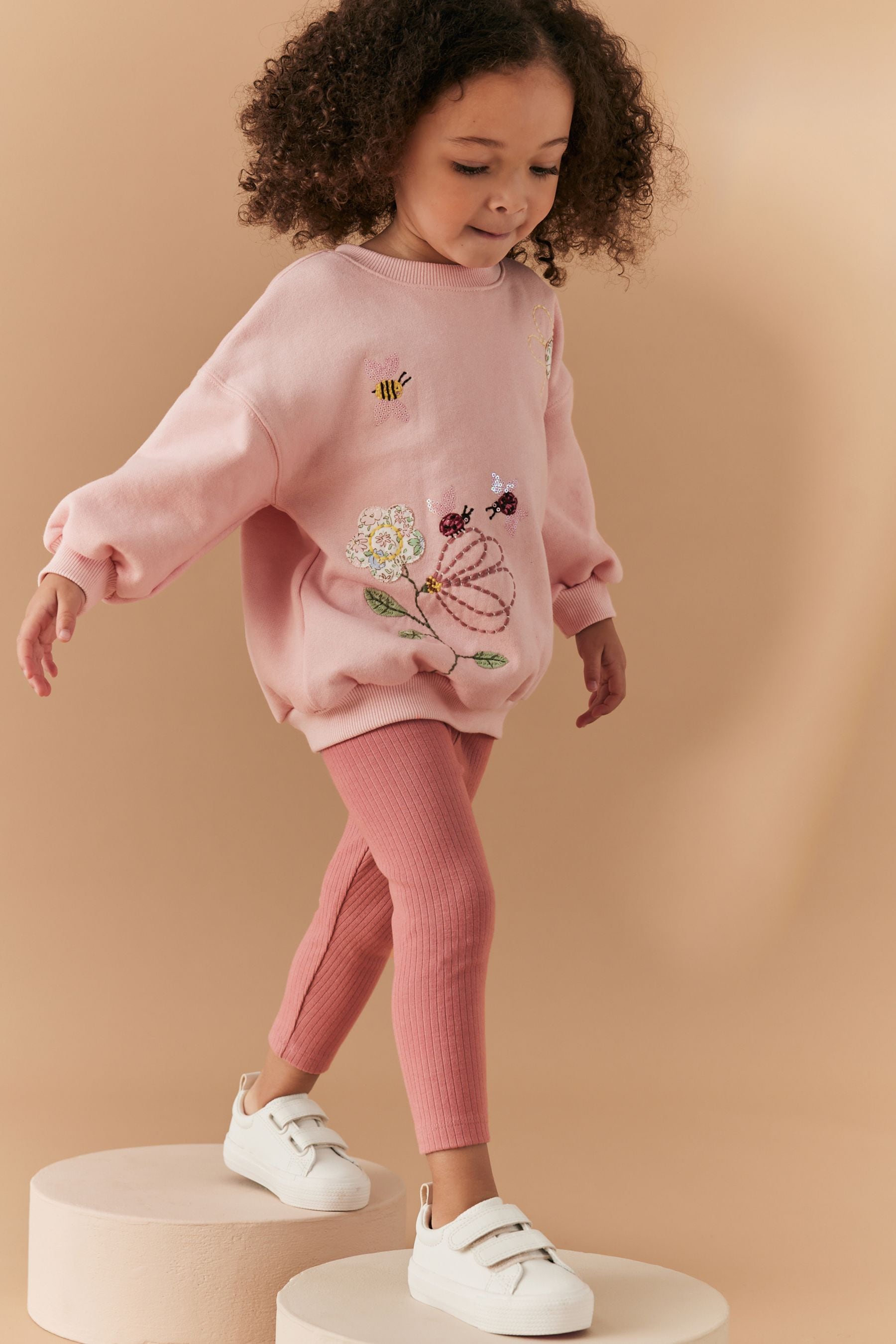 Light Pink Crew Sweatshirt and Leggings Set (3mths-6yrs)