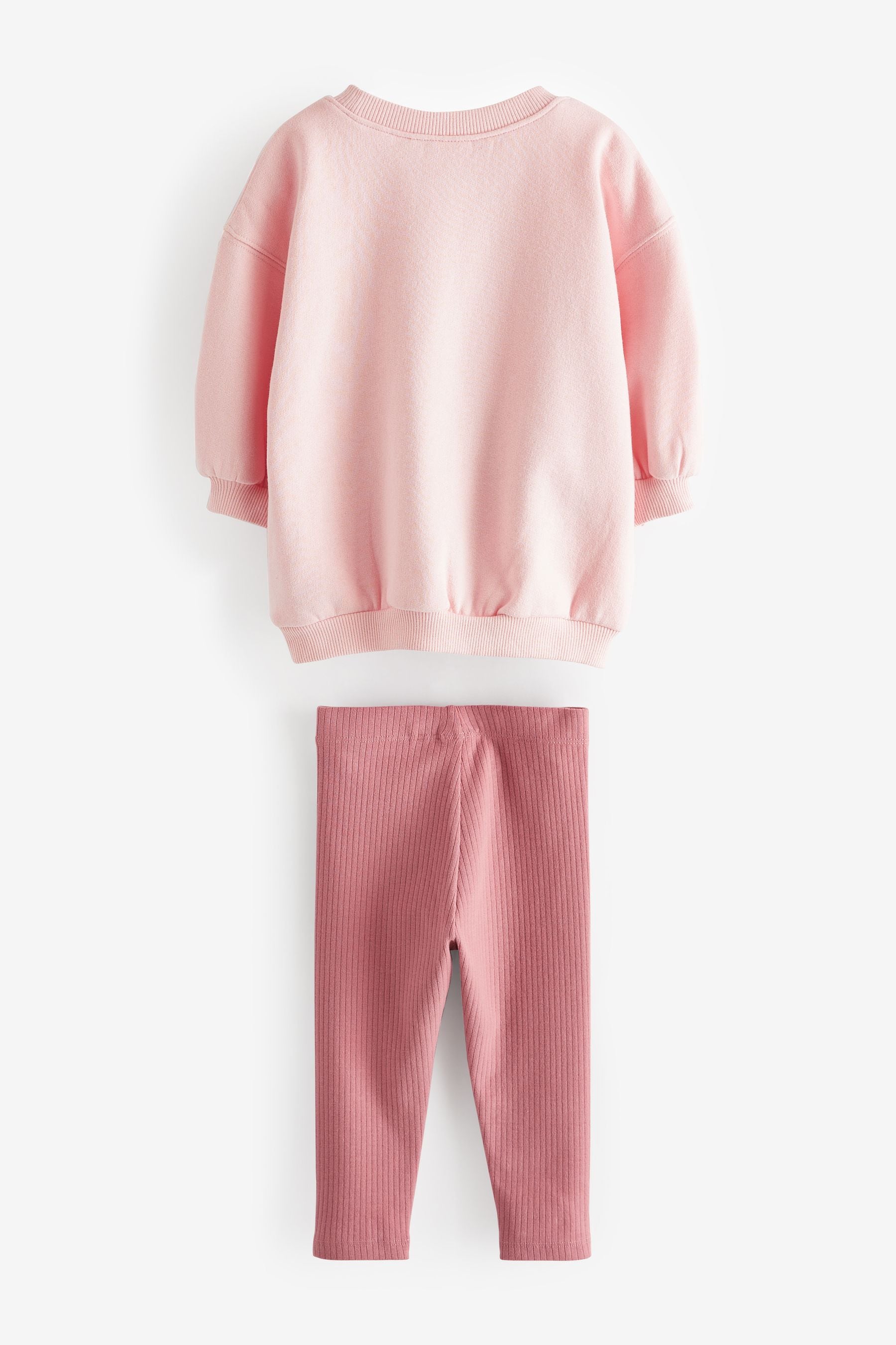 Light Pink Crew Sweatshirt and Leggings Set (3mths-6yrs)