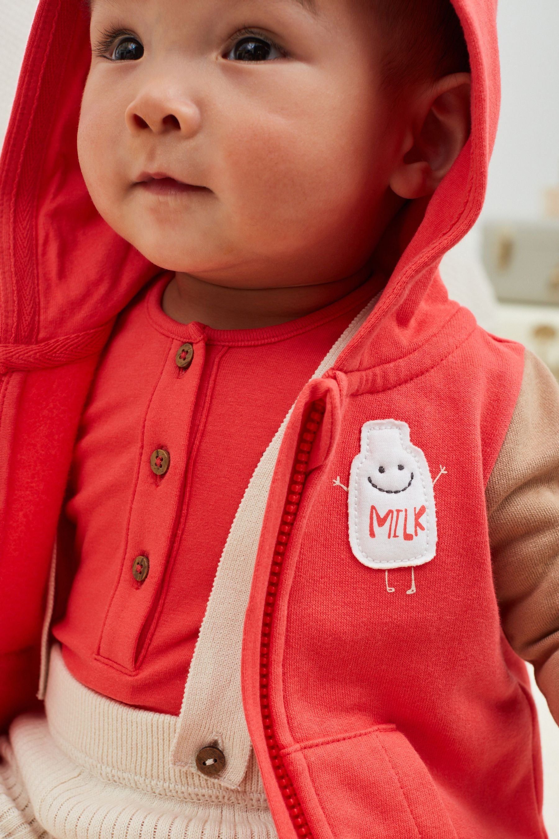 Red Milk Baby Dungarees And Jacket 3 Piece Set