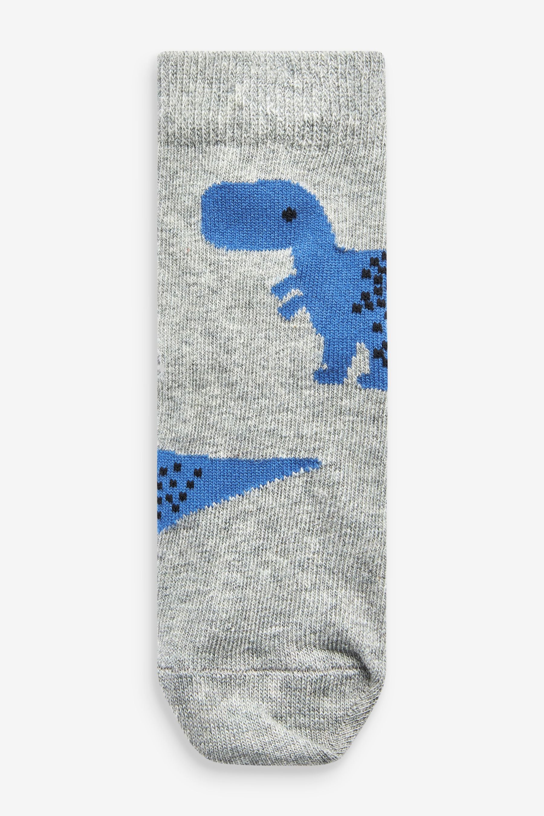 Blue Dino Cotton Rich Socks 7 Pack