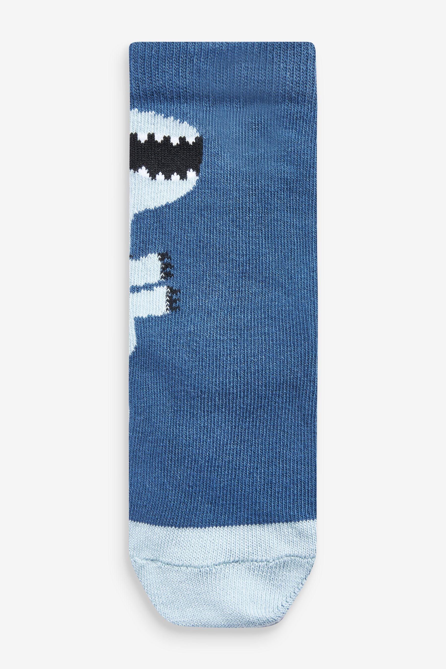 Blue Dino Cotton Rich Socks 7 Pack